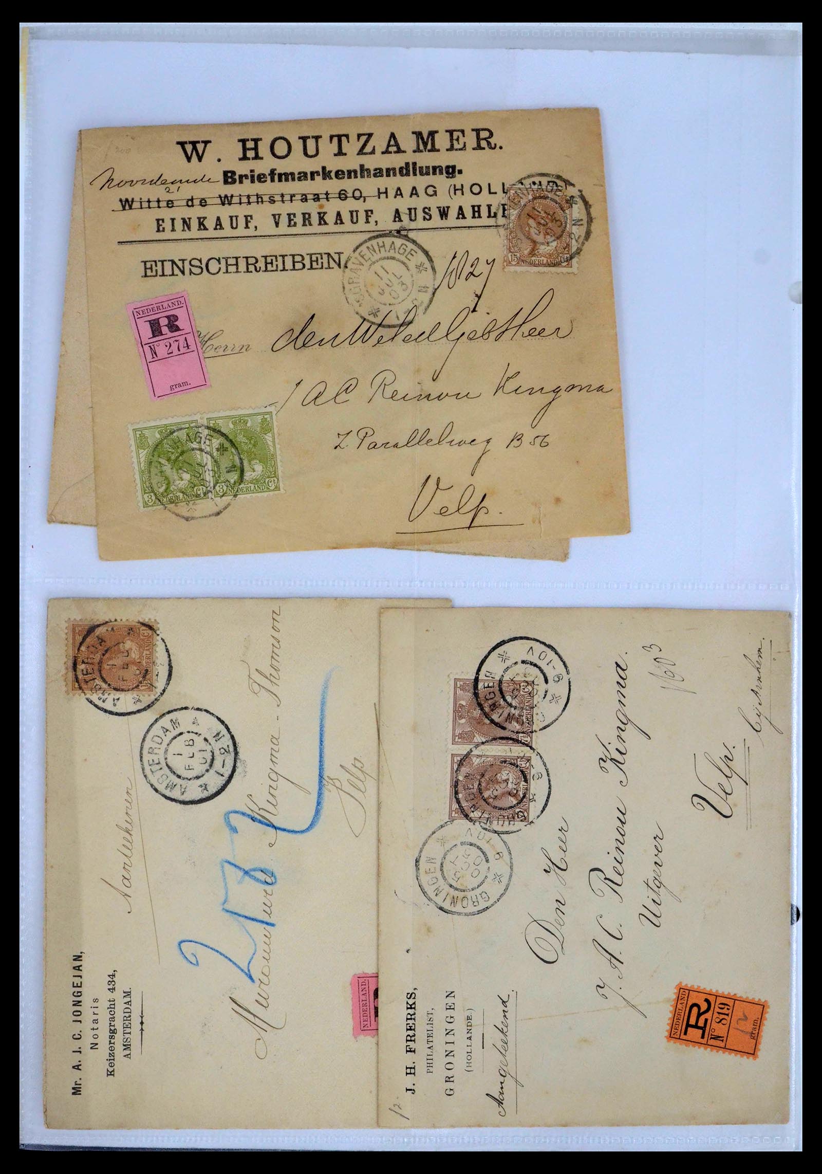 39429 0025 - Postzegelverzameling 39429 Nederland brieven 1821-1955.