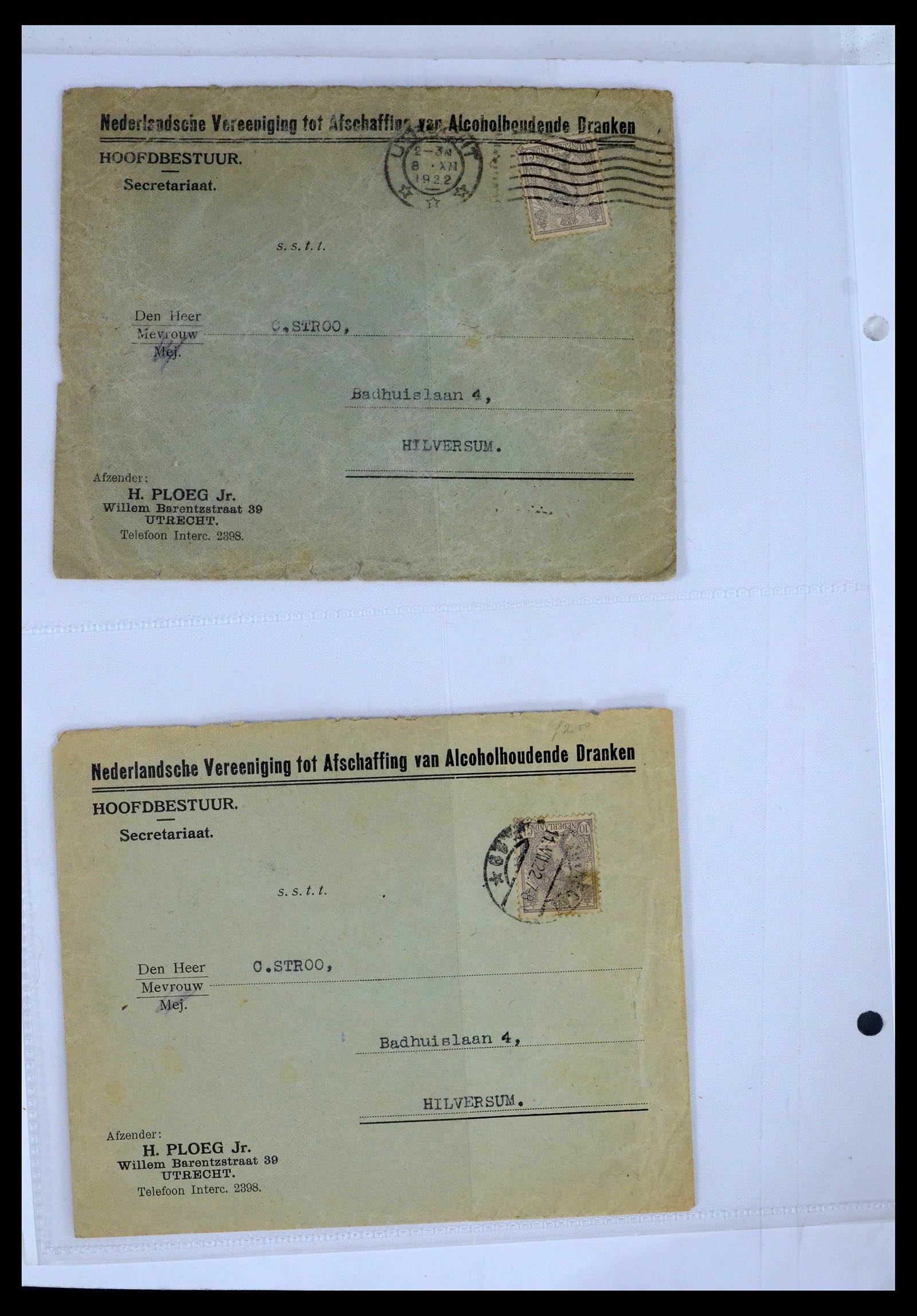 39429 0027 - Postzegelverzameling 39429 Nederland brieven 1821-1955.
