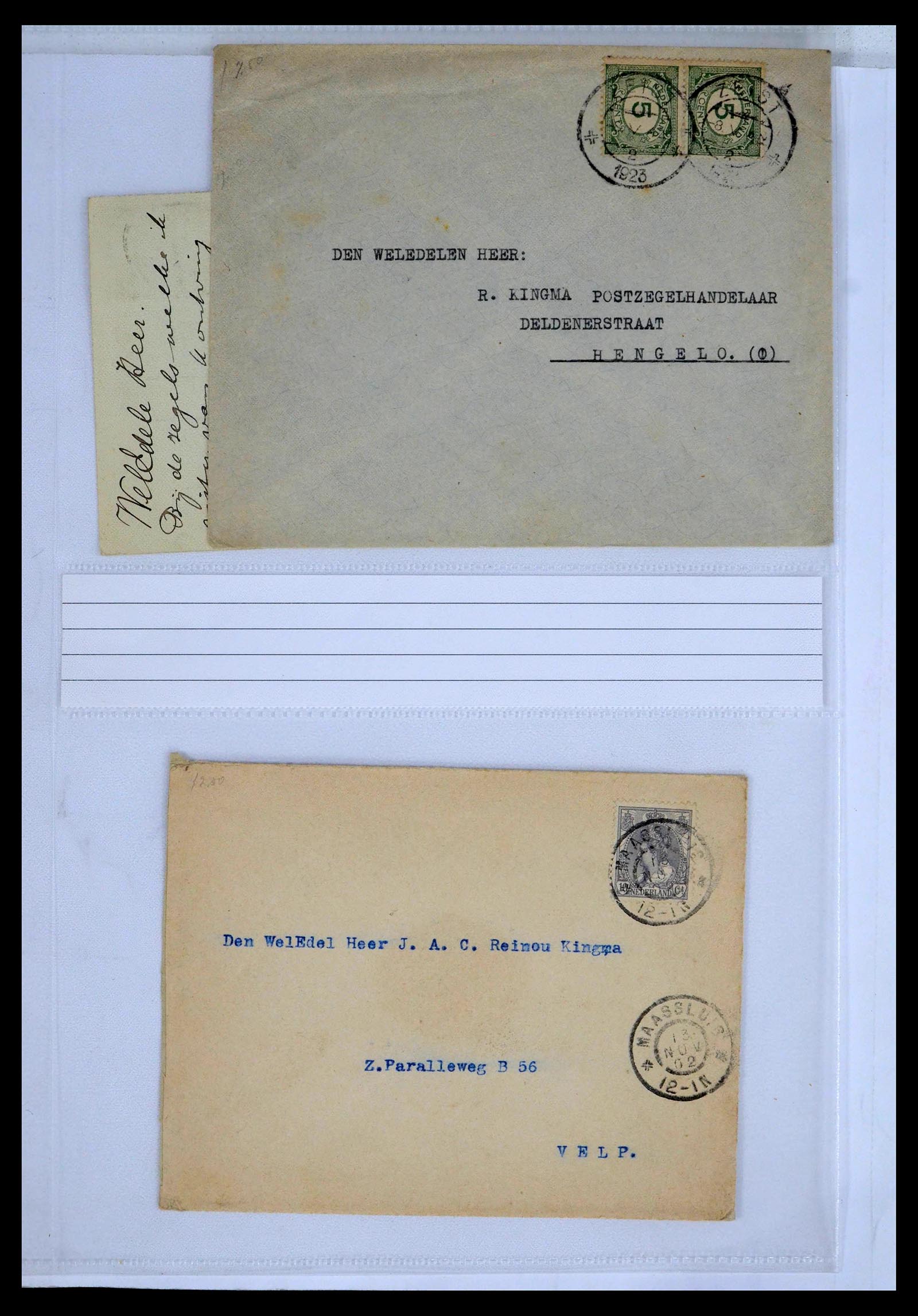 39429 0029 - Postzegelverzameling 39429 Nederland brieven 1821-1955.
