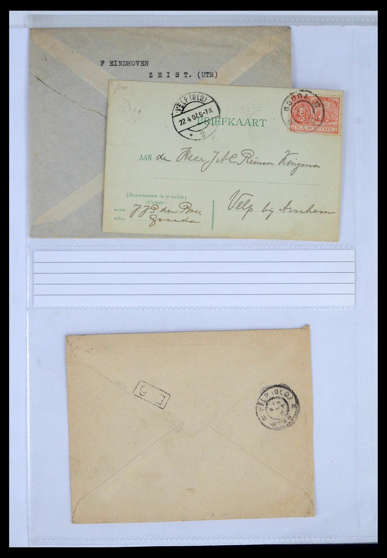 39429 0030 - Postzegelverzameling 39429 Nederland brieven 1821-1955.