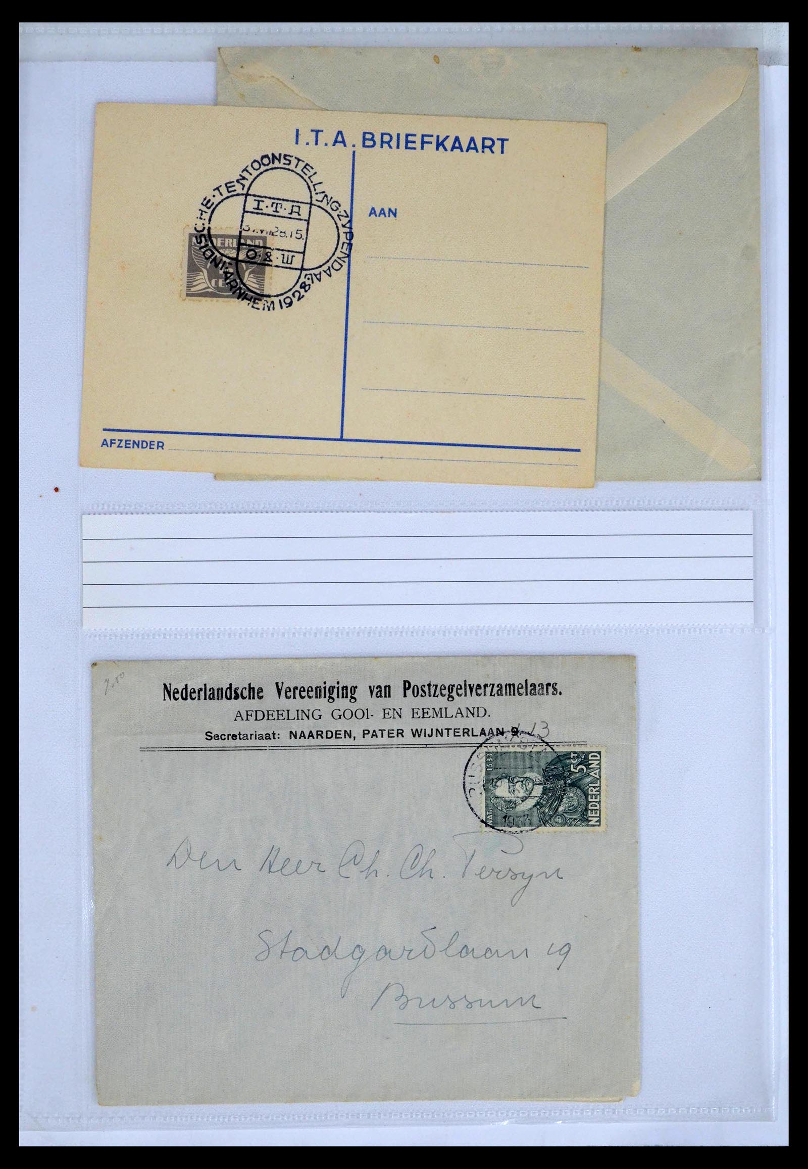 39429 0039 - Stamp collection 39429 Netherlands covers 1821-1955.