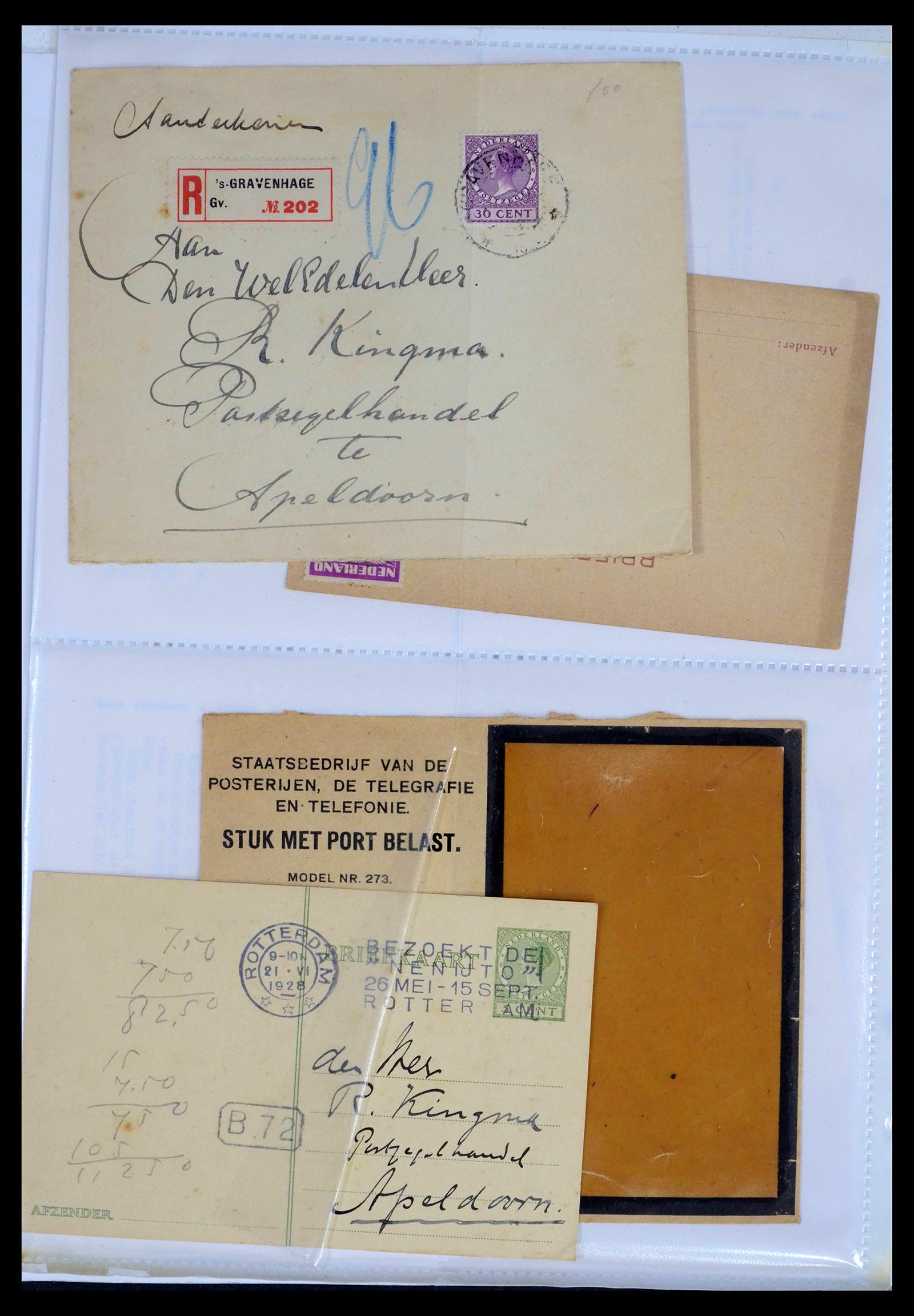 39429 0046 - Postzegelverzameling 39429 Nederland brieven 1821-1955.