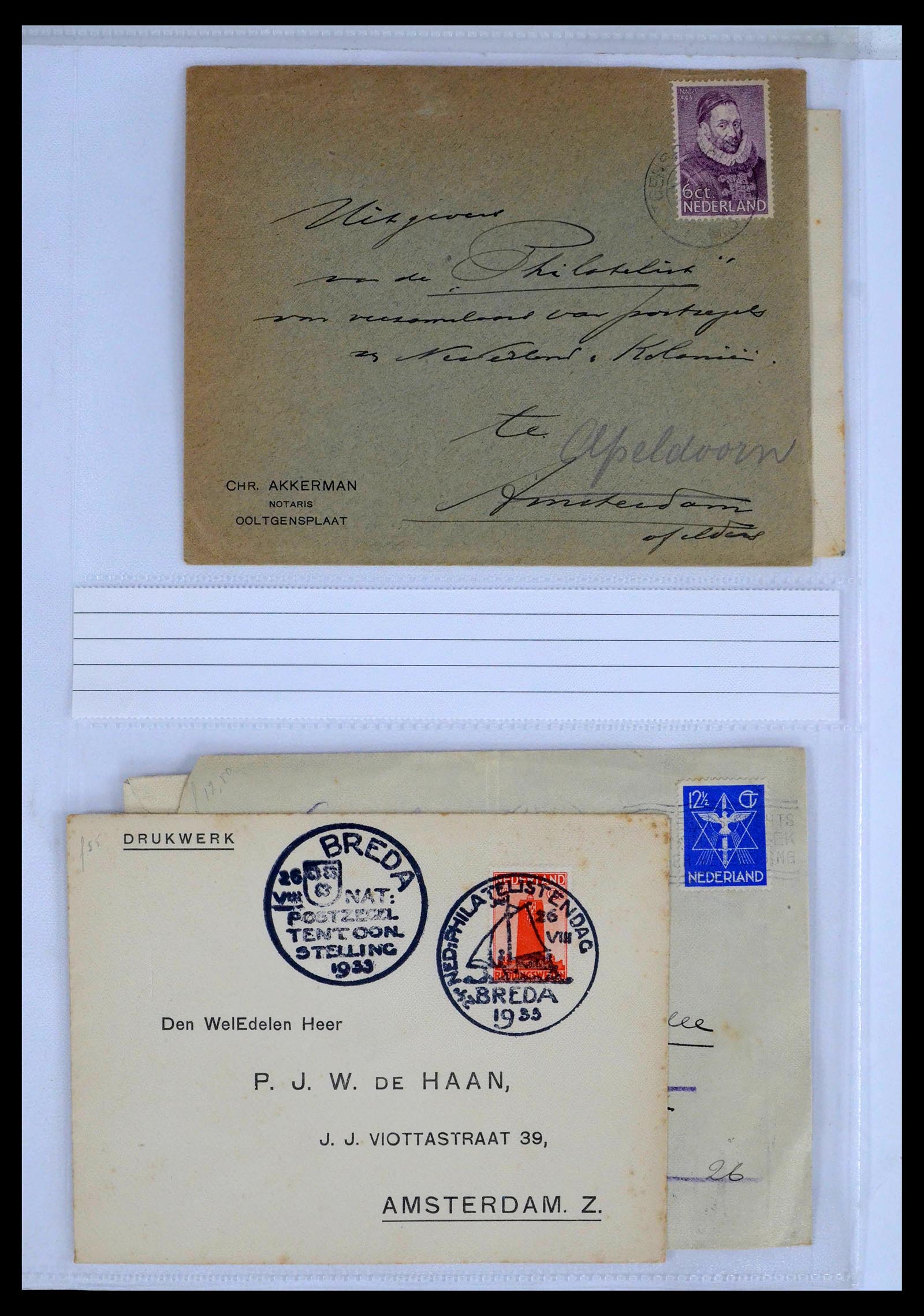 39429 0051 - Postzegelverzameling 39429 Nederland brieven 1821-1955.