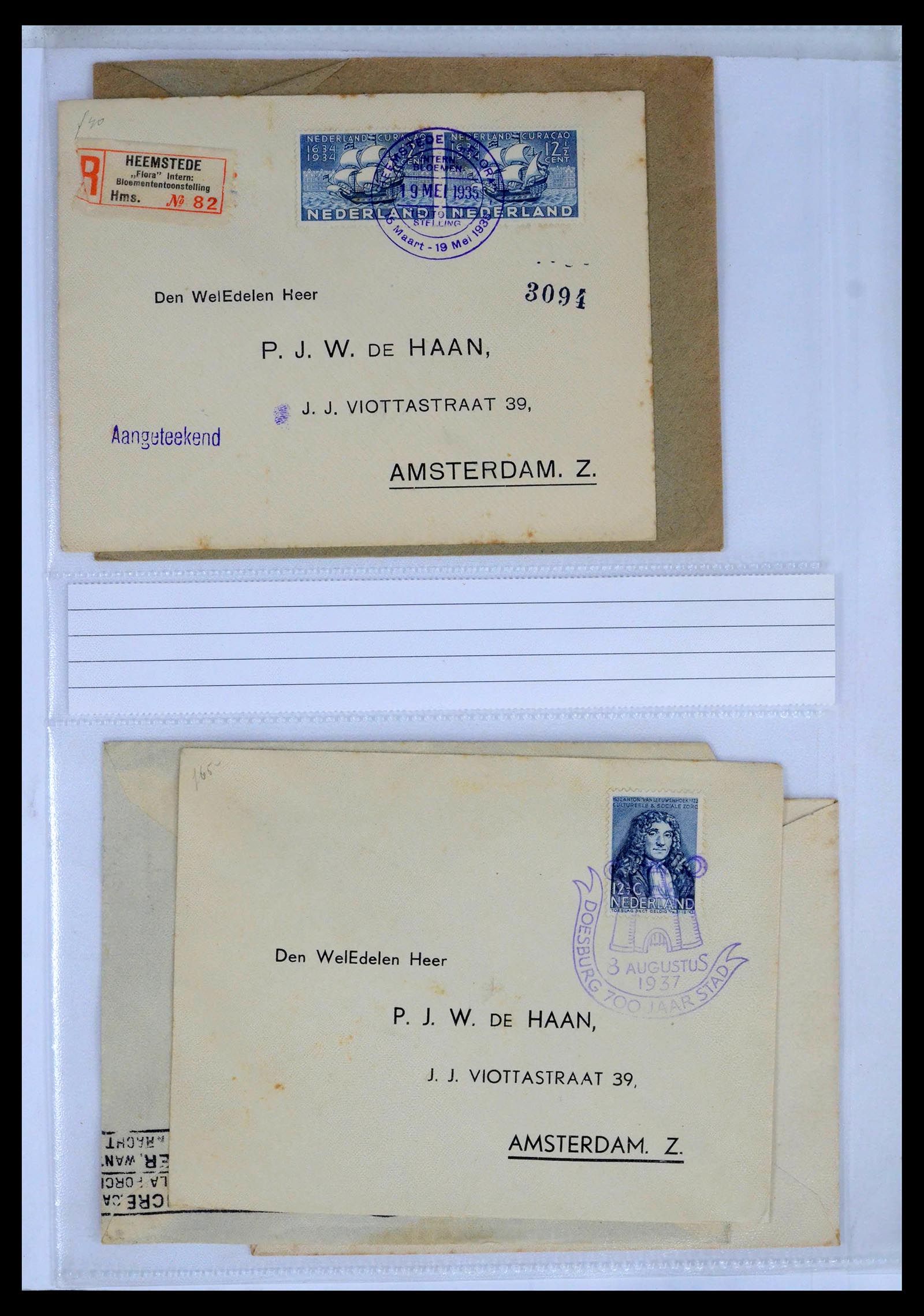 39429 0052 - Postzegelverzameling 39429 Nederland brieven 1821-1955.