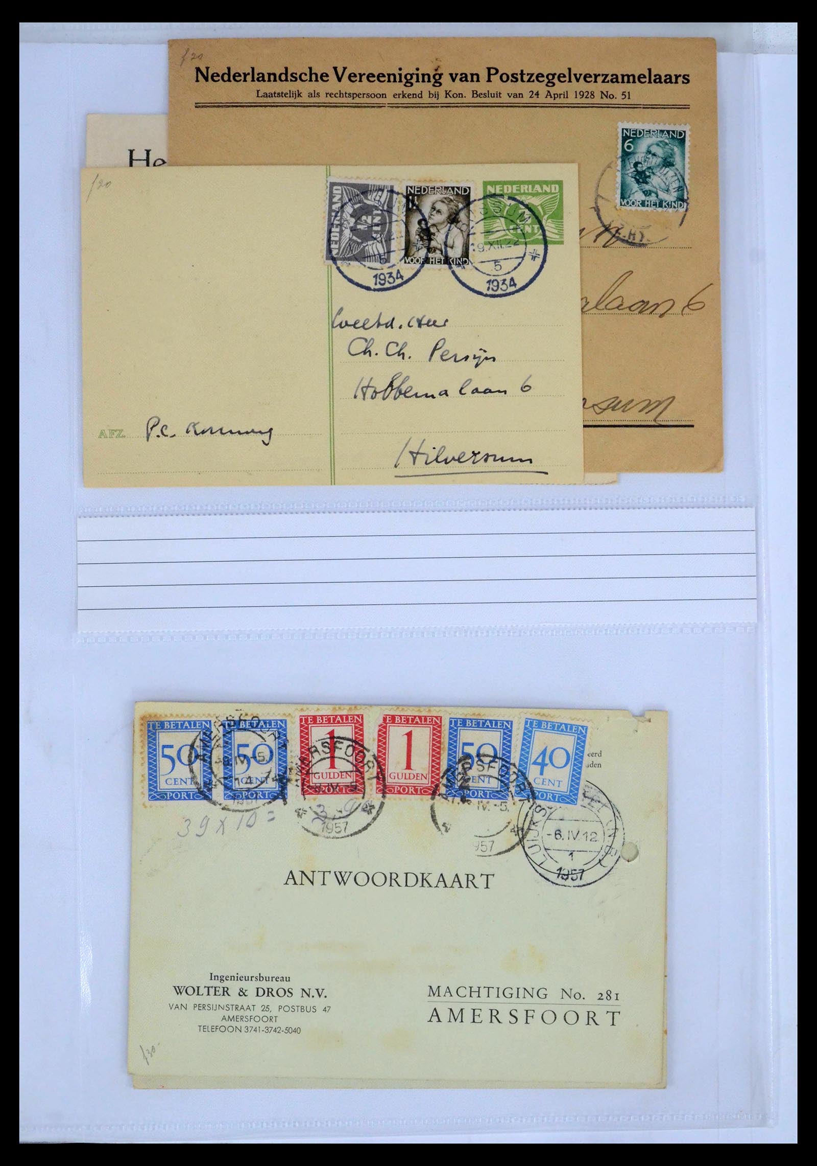 39429 0053 - Postzegelverzameling 39429 Nederland brieven 1821-1955.
