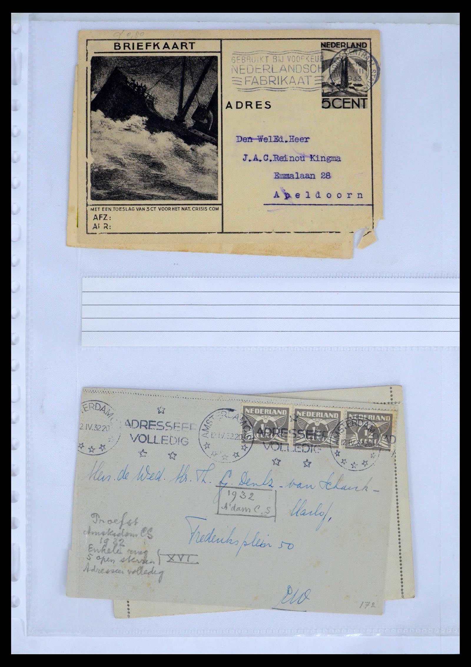 39429 0059 - Postzegelverzameling 39429 Nederland brieven 1821-1955.