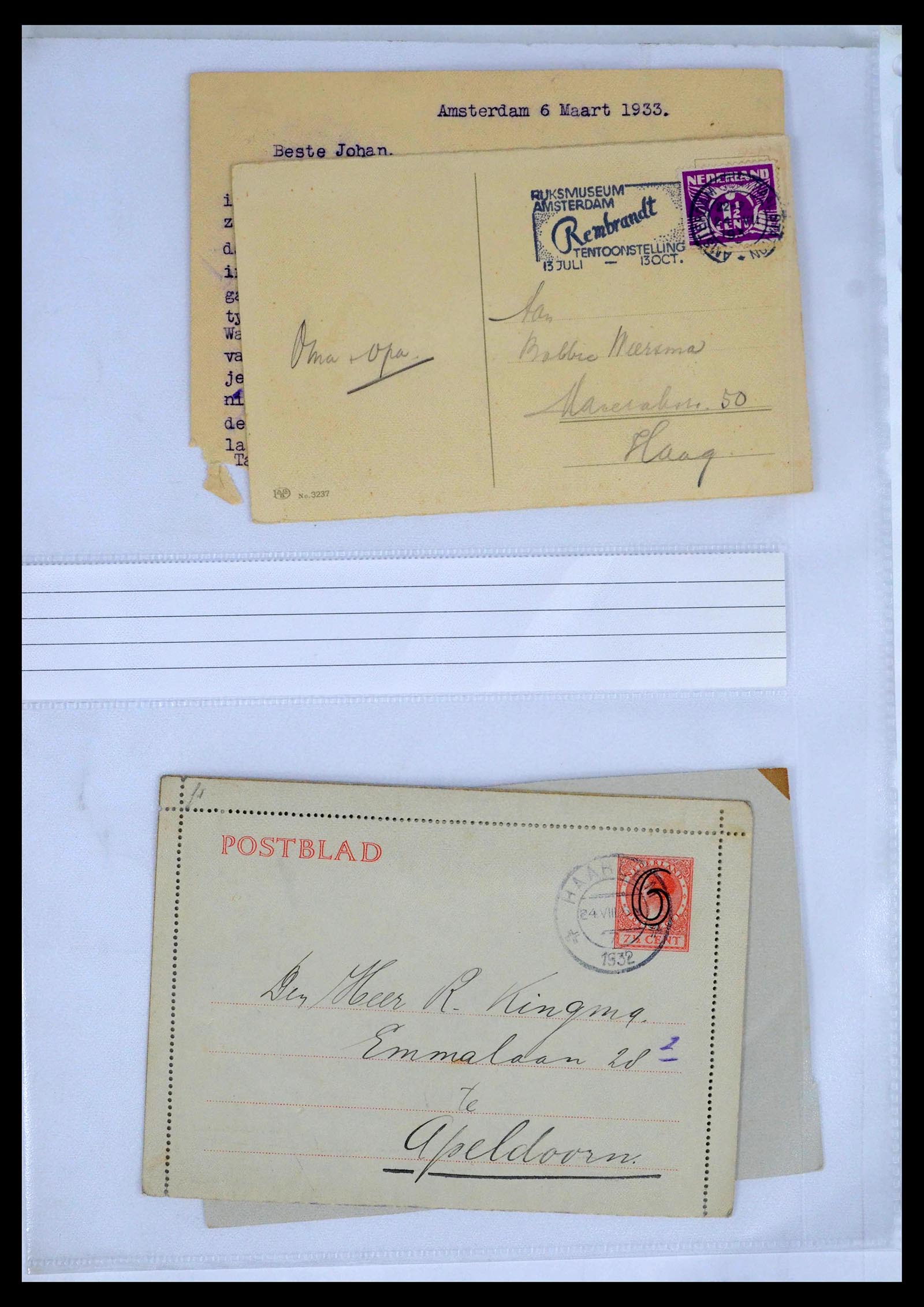 39429 0060 - Postzegelverzameling 39429 Nederland brieven 1821-1955.