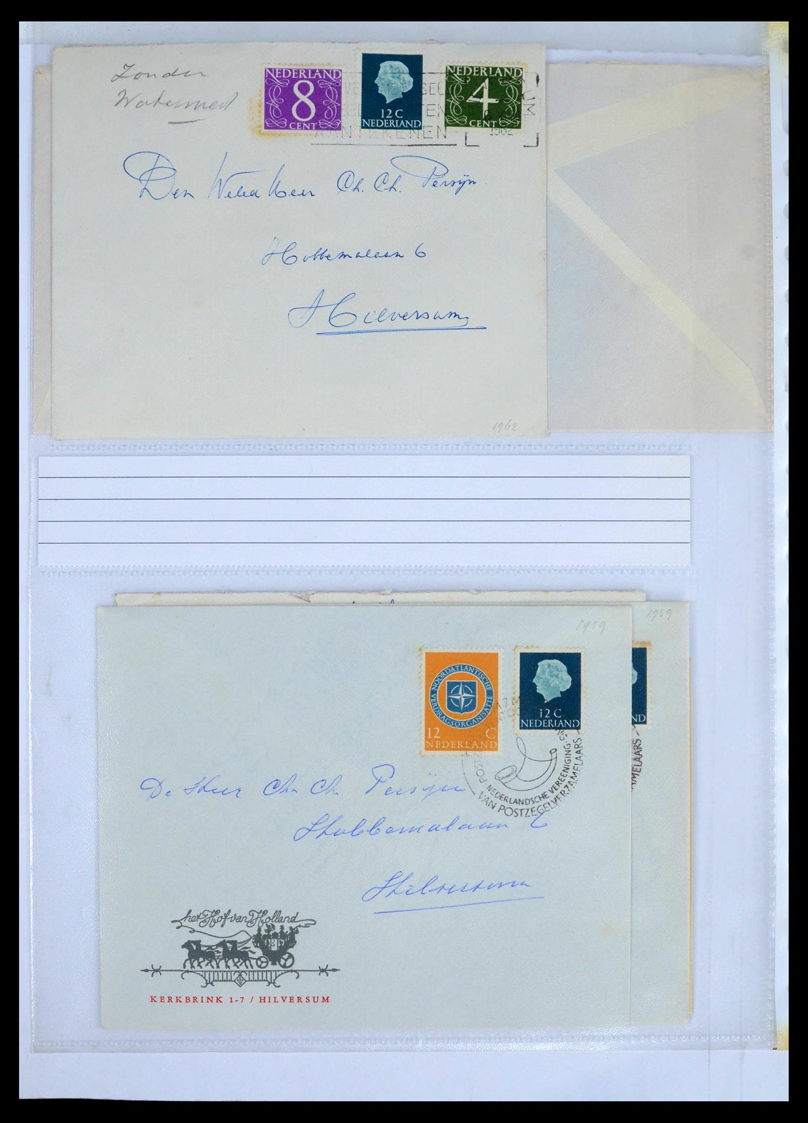 39429 0102 - Postzegelverzameling 39429 Nederland brieven 1821-1955.