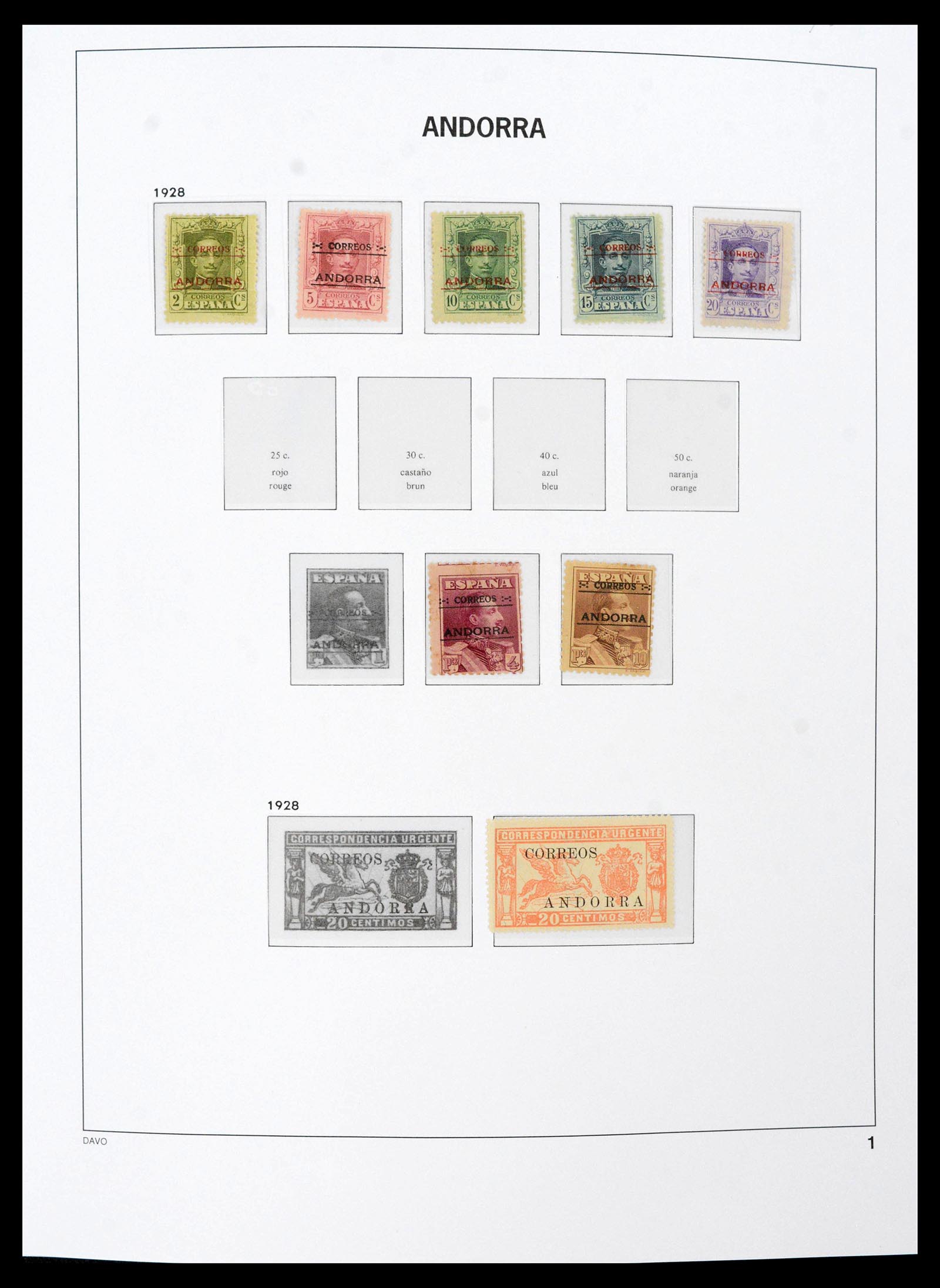 39432 0001 - Postzegelverzameling 39432 Spaans Andorra 1928-2014.