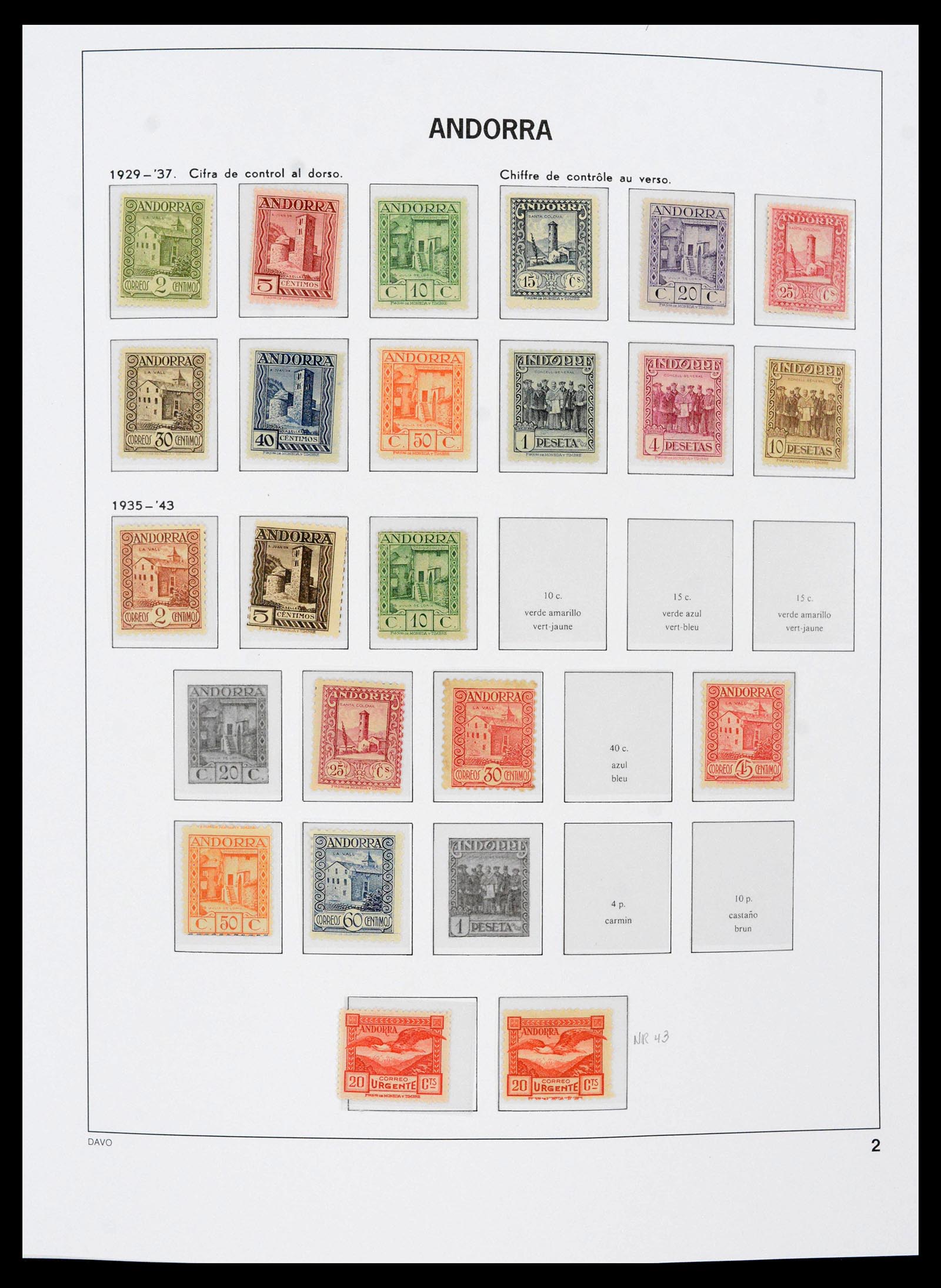 39432 0002 - Postzegelverzameling 39432 Spaans Andorra 1928-2014.
