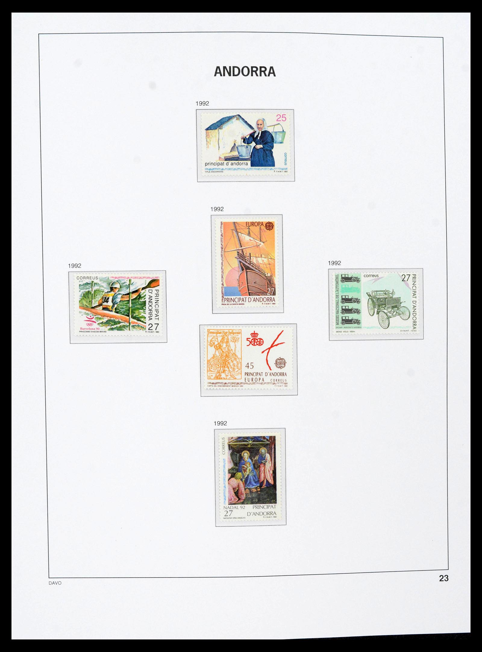 39432 0028 - Postzegelverzameling 39432 Spaans Andorra 1928-2014.