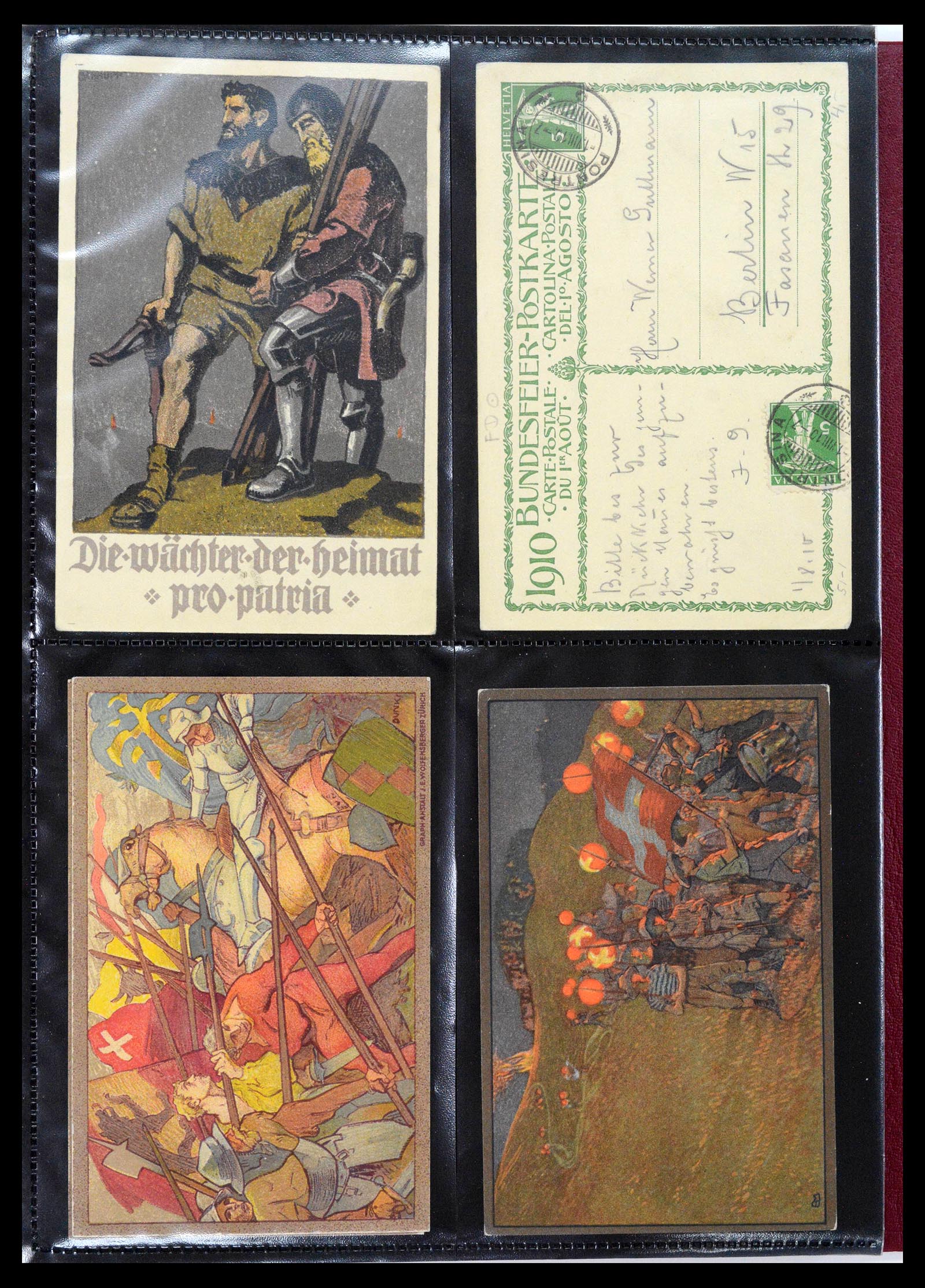 39433 0001 - Stamp collection 39433 Switzerland Bundesfeier cards 1910-1937.