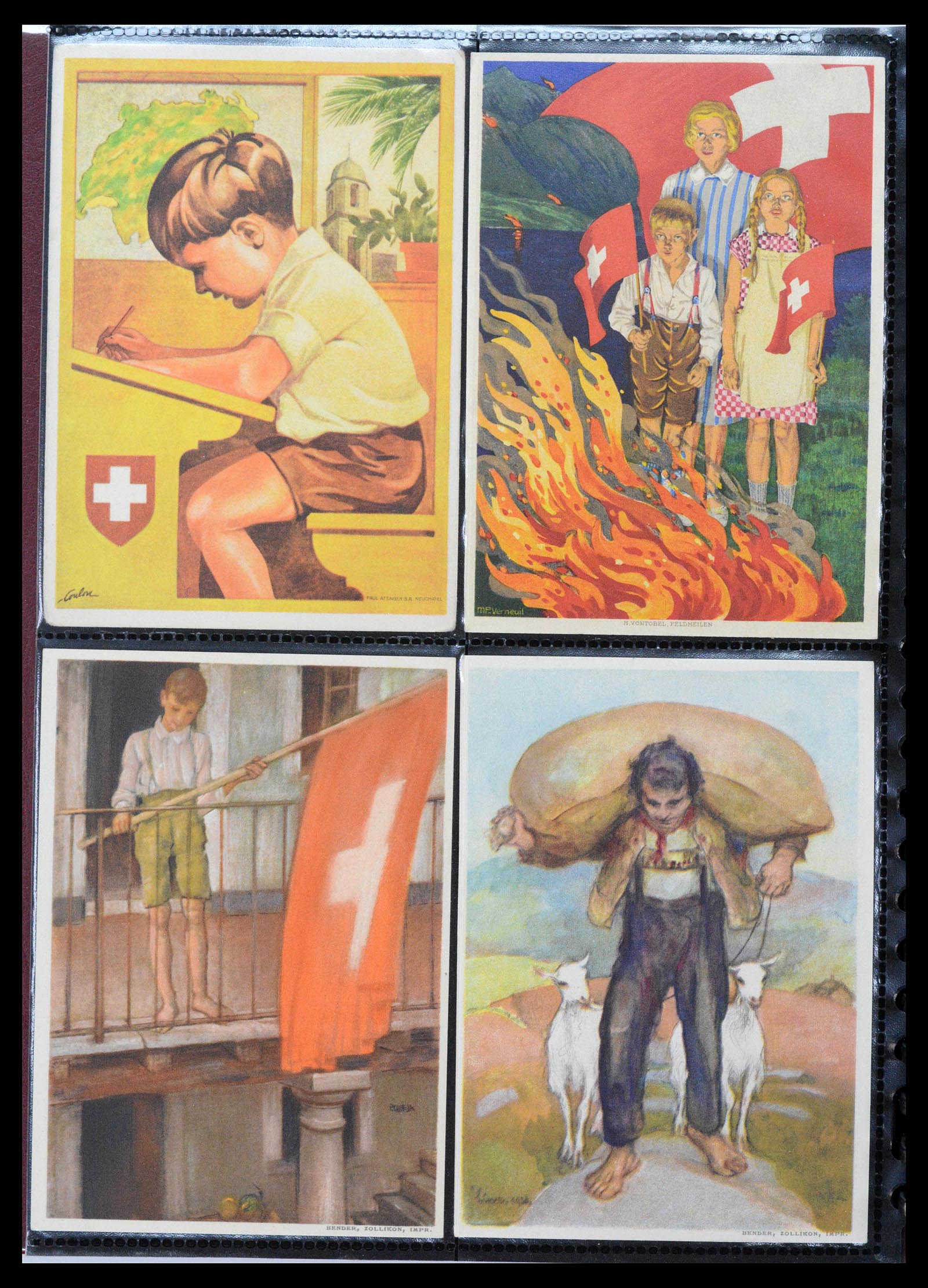 39433 0014 - Stamp collection 39433 Switzerland Bundesfeier cards 1910-1937.