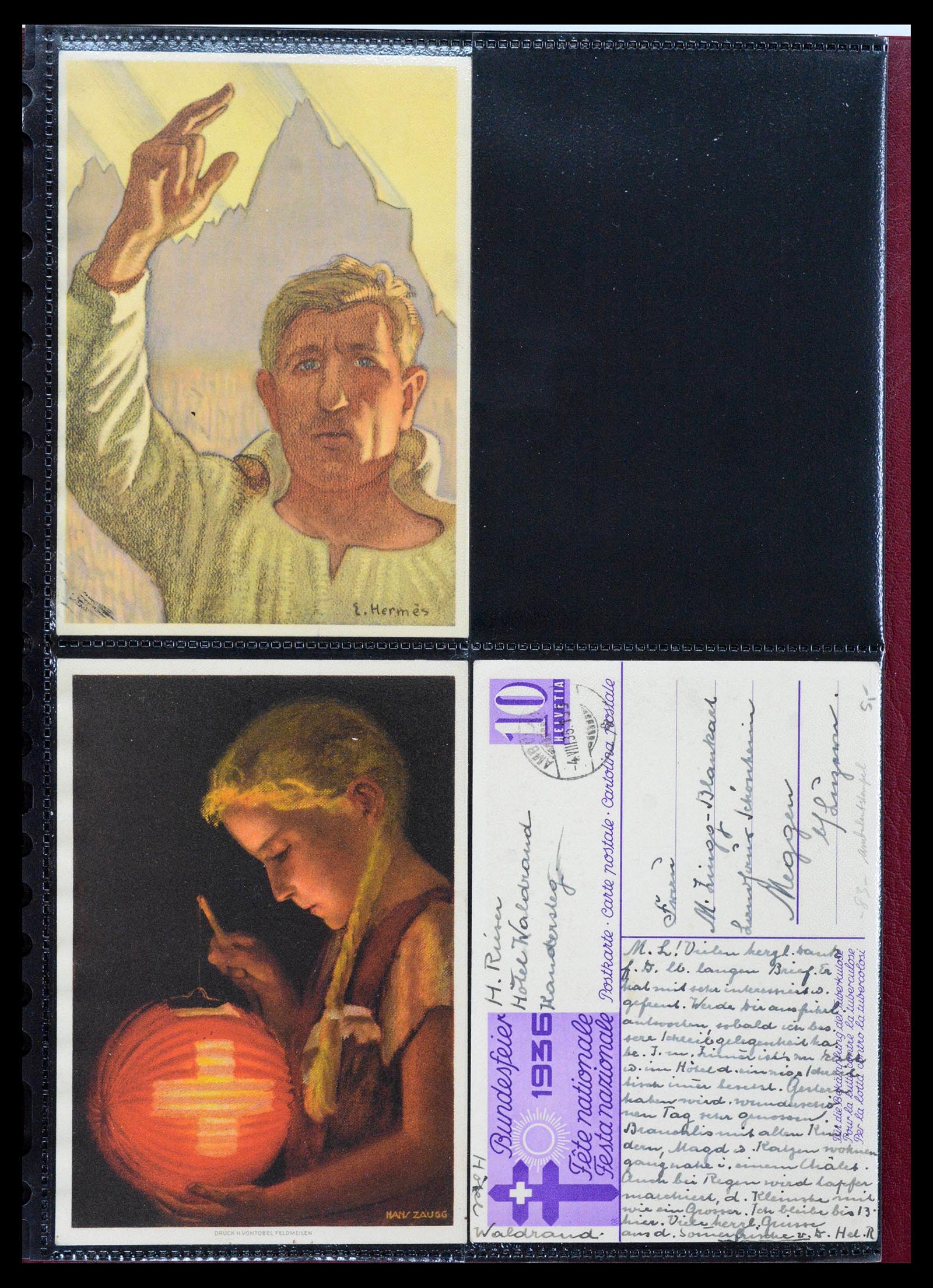 39433 0017 - Stamp collection 39433 Switzerland Bundesfeier cards 1910-1937.