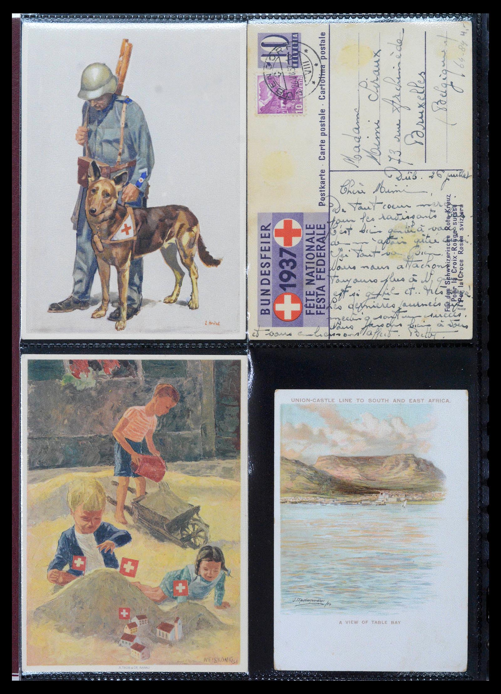 39433 0018 - Stamp collection 39433 Switzerland Bundesfeier cards 1910-1937.