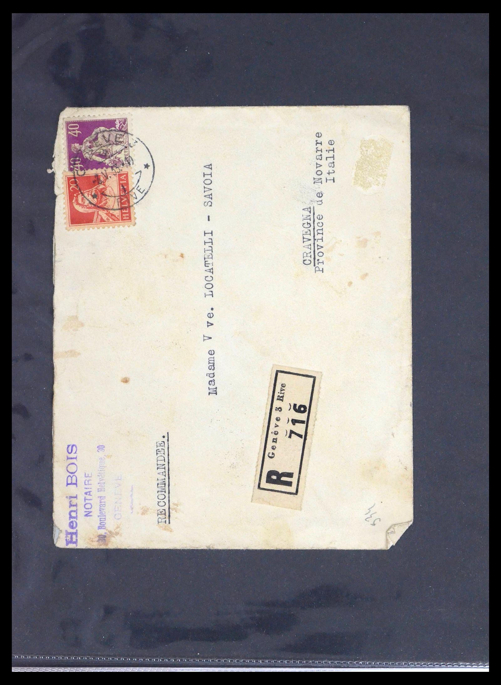 39441 0001 - Postzegelverzameling 39441 Zwitserland brieven vanaf 1870.