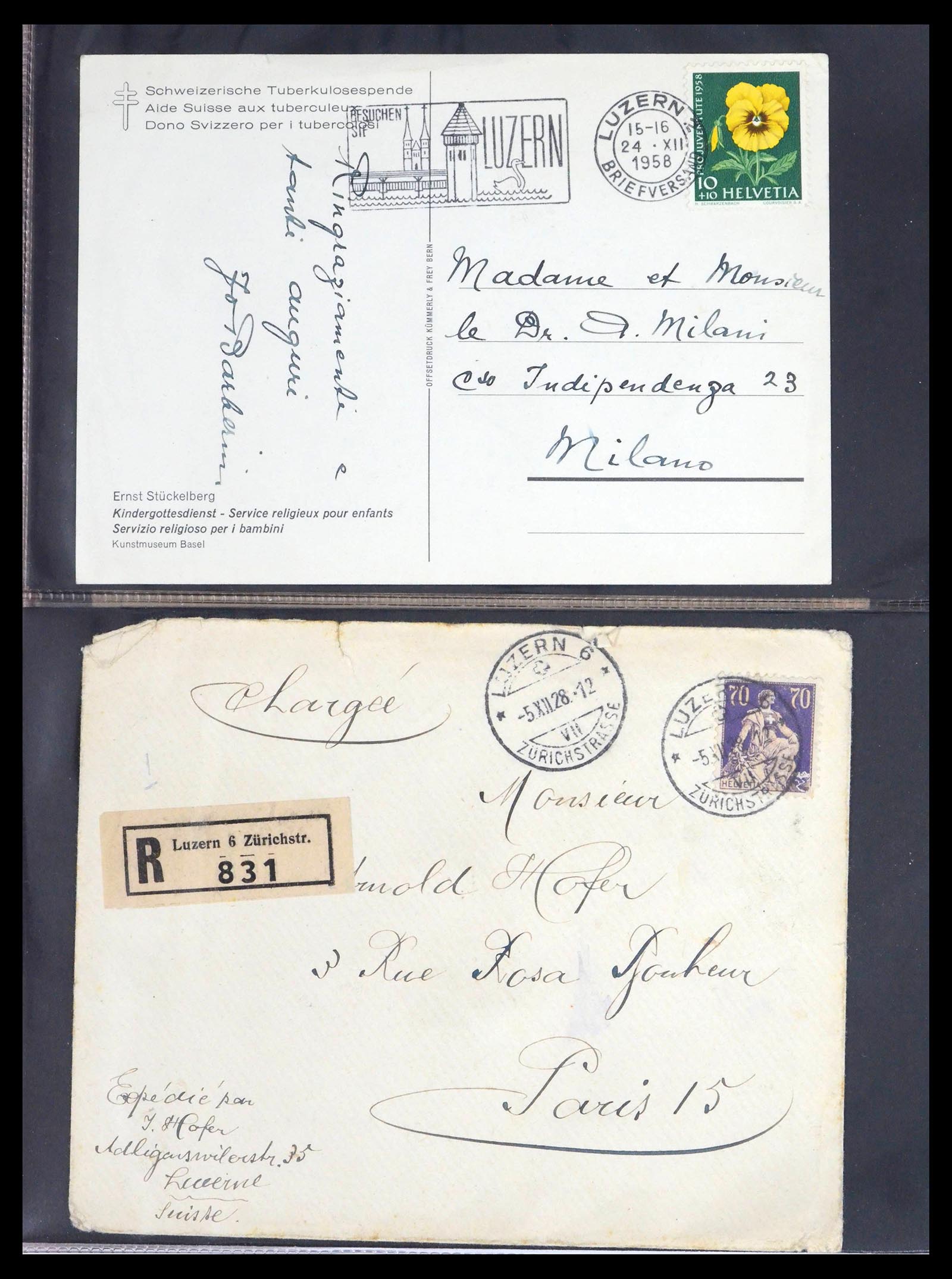 39441 0009 - Postzegelverzameling 39441 Zwitserland brieven vanaf 1870.