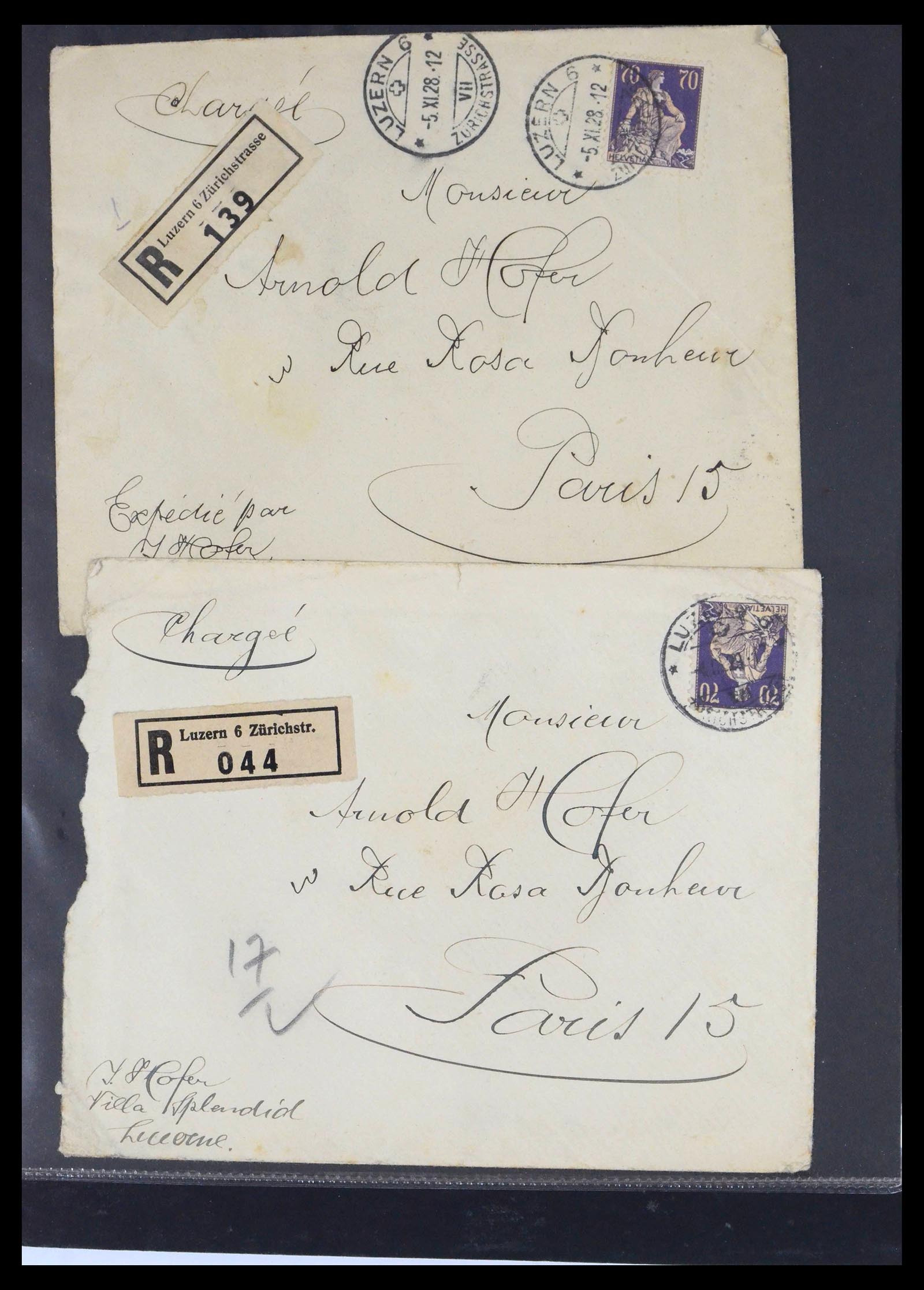 39441 0012 - Postzegelverzameling 39441 Zwitserland brieven vanaf 1870.