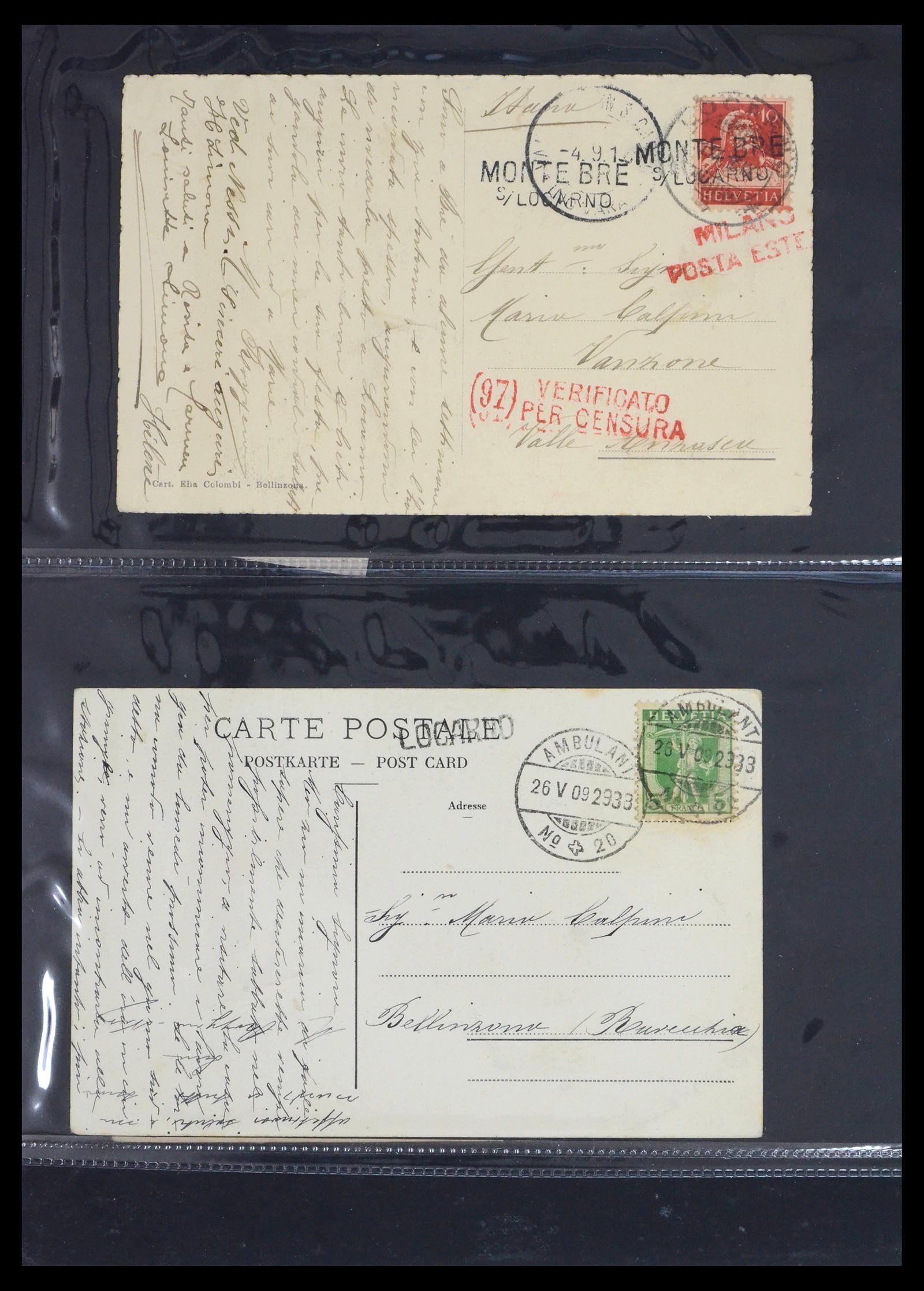 39441 0020 - Postzegelverzameling 39441 Zwitserland brieven vanaf 1870.