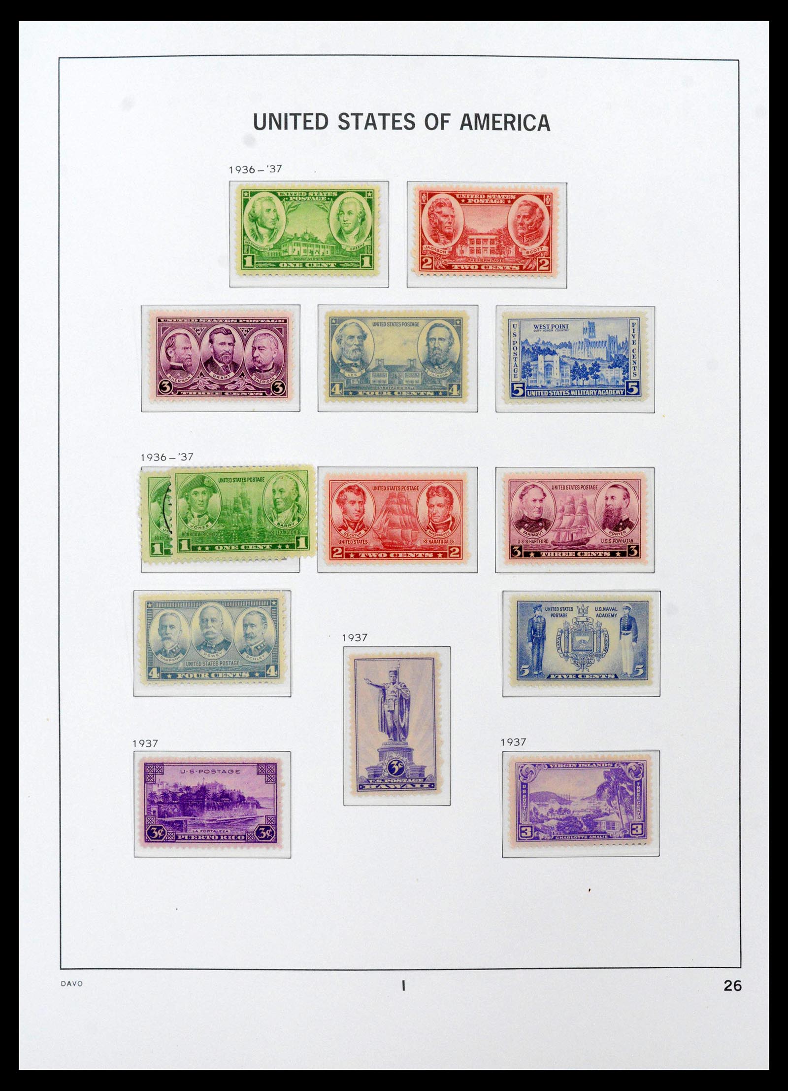 39443 0035 - Postzegelverzameling 39443 USA 1851-1976.