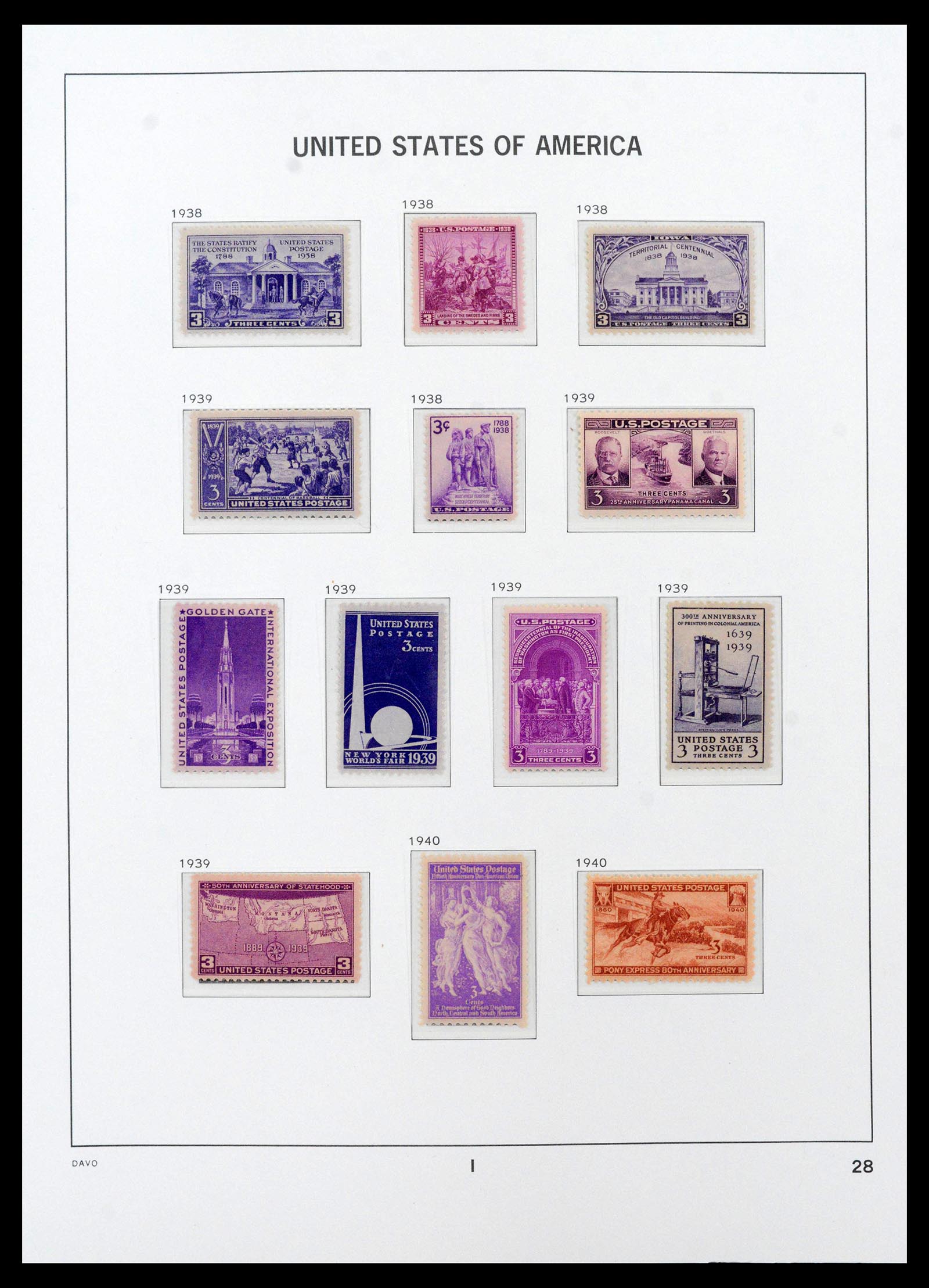39443 0038 - Postzegelverzameling 39443 USA 1851-1976.