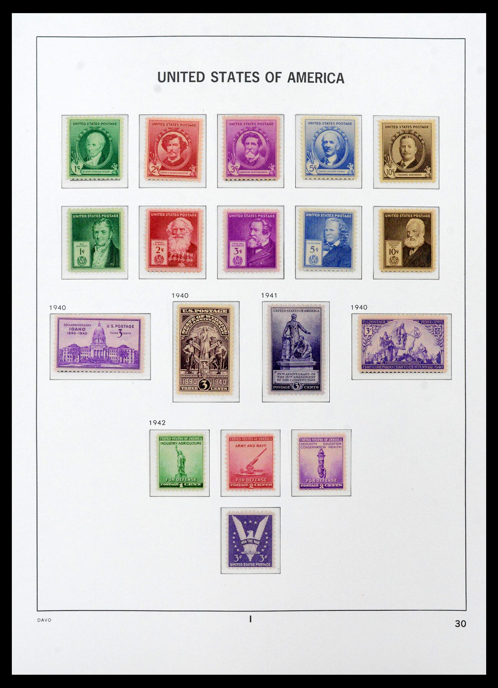 39443 0040 - Postzegelverzameling 39443 USA 1851-1976.