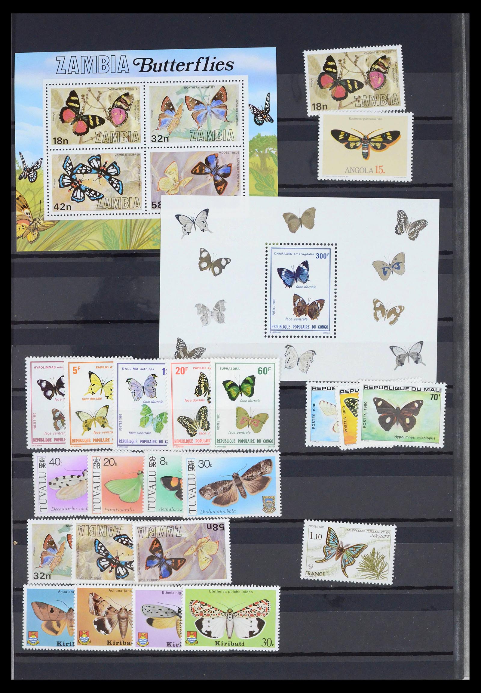 39446 0009 - Postzegelverzameling 39446 Motief vlinders 1960-2000.