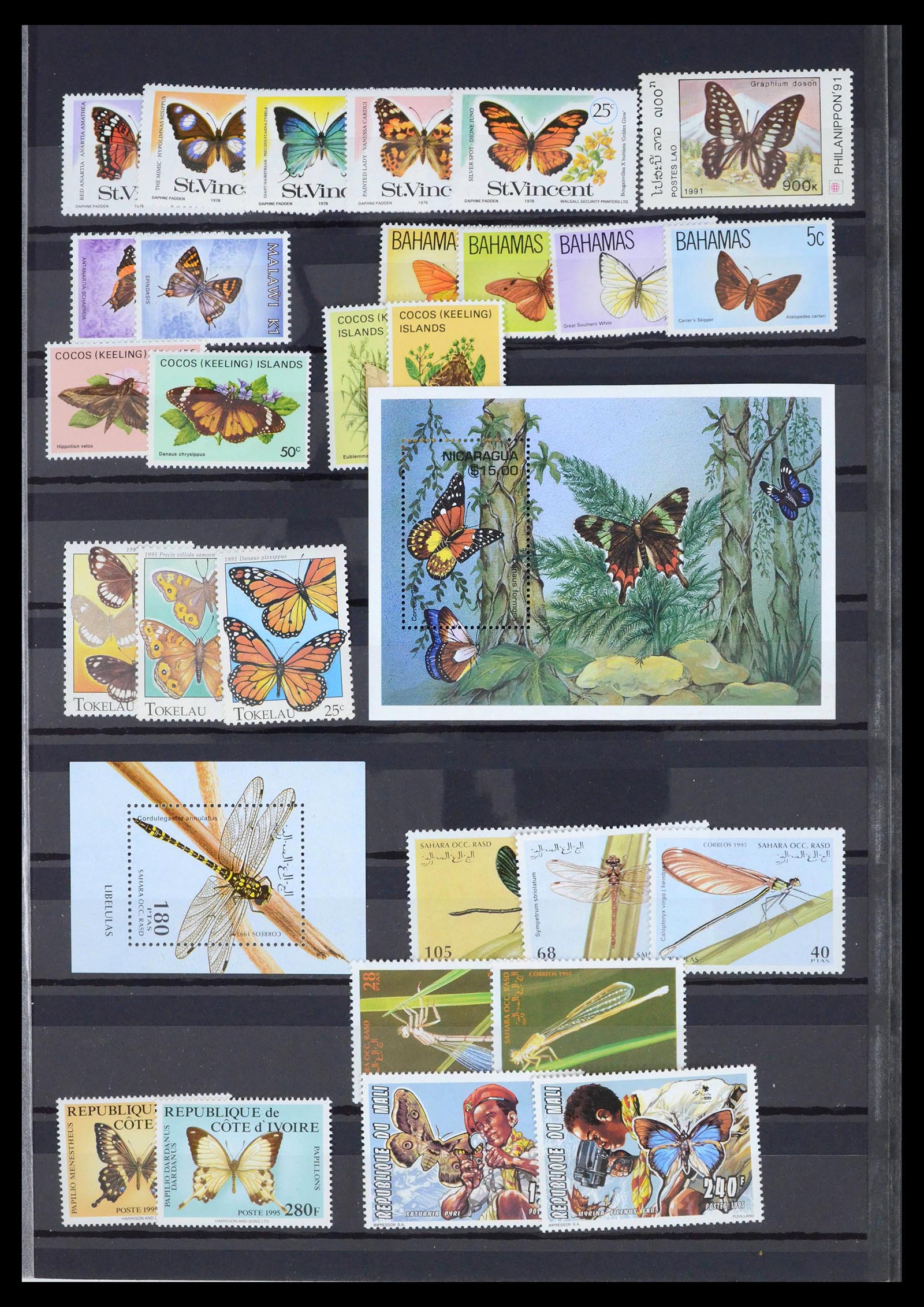 39446 0019 - Postzegelverzameling 39446 Motief vlinders 1960-2000.