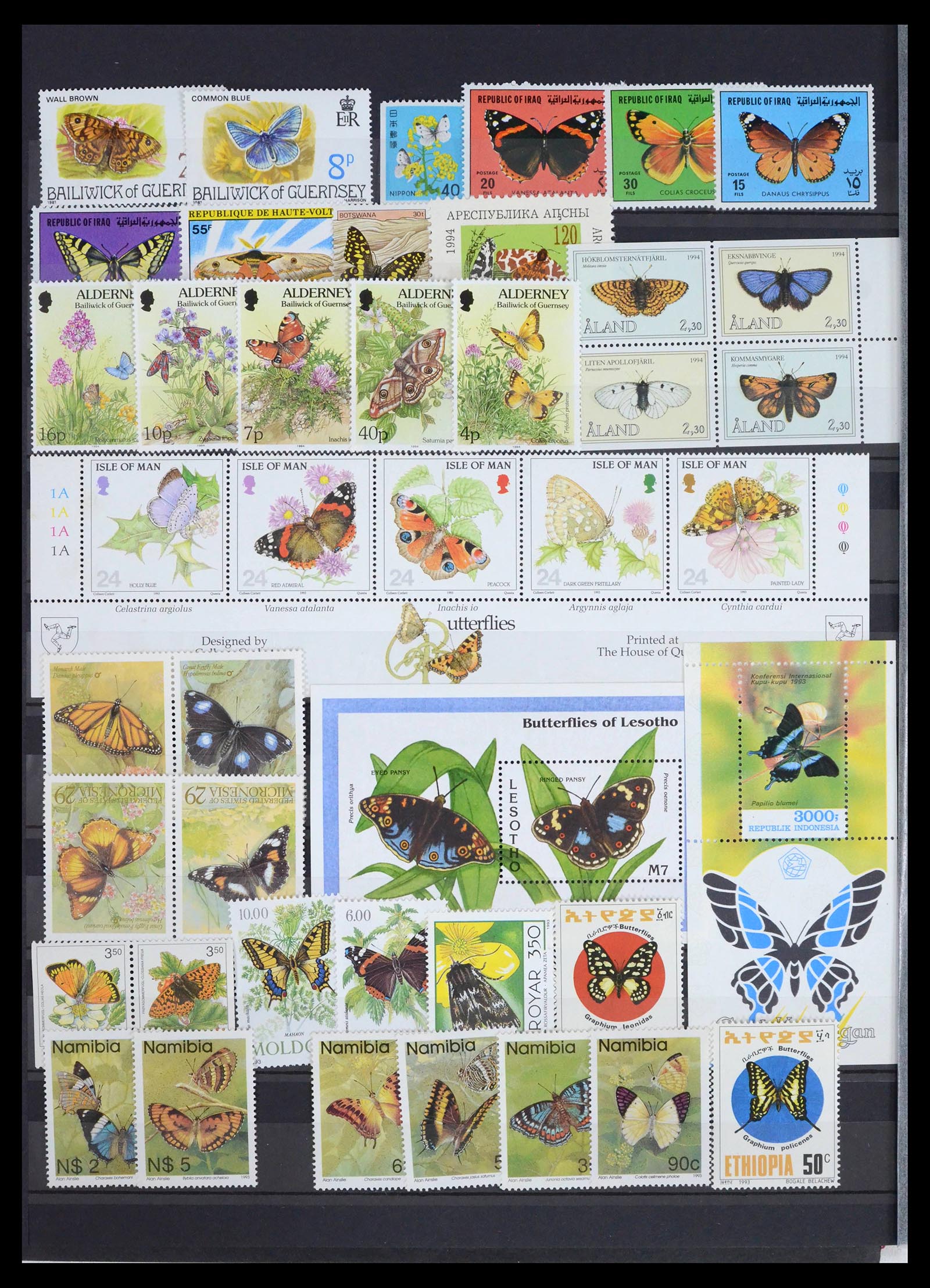 39446 0163 - Postzegelverzameling 39446 Motief vlinders 1960-2000.