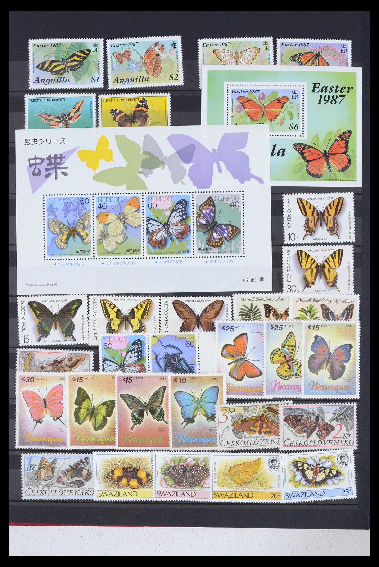 39446 0166 - Postzegelverzameling 39446 Motief vlinders 1960-2000.