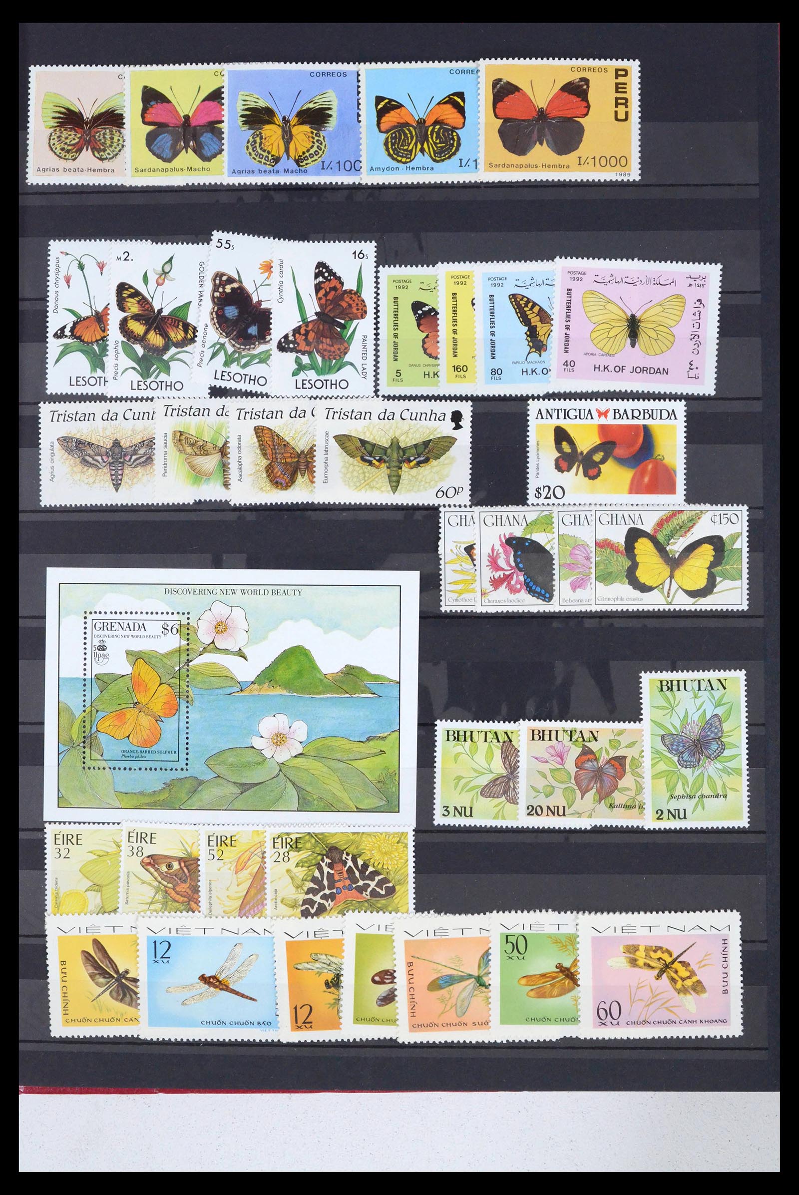 39446 0168 - Postzegelverzameling 39446 Motief vlinders 1960-2000.