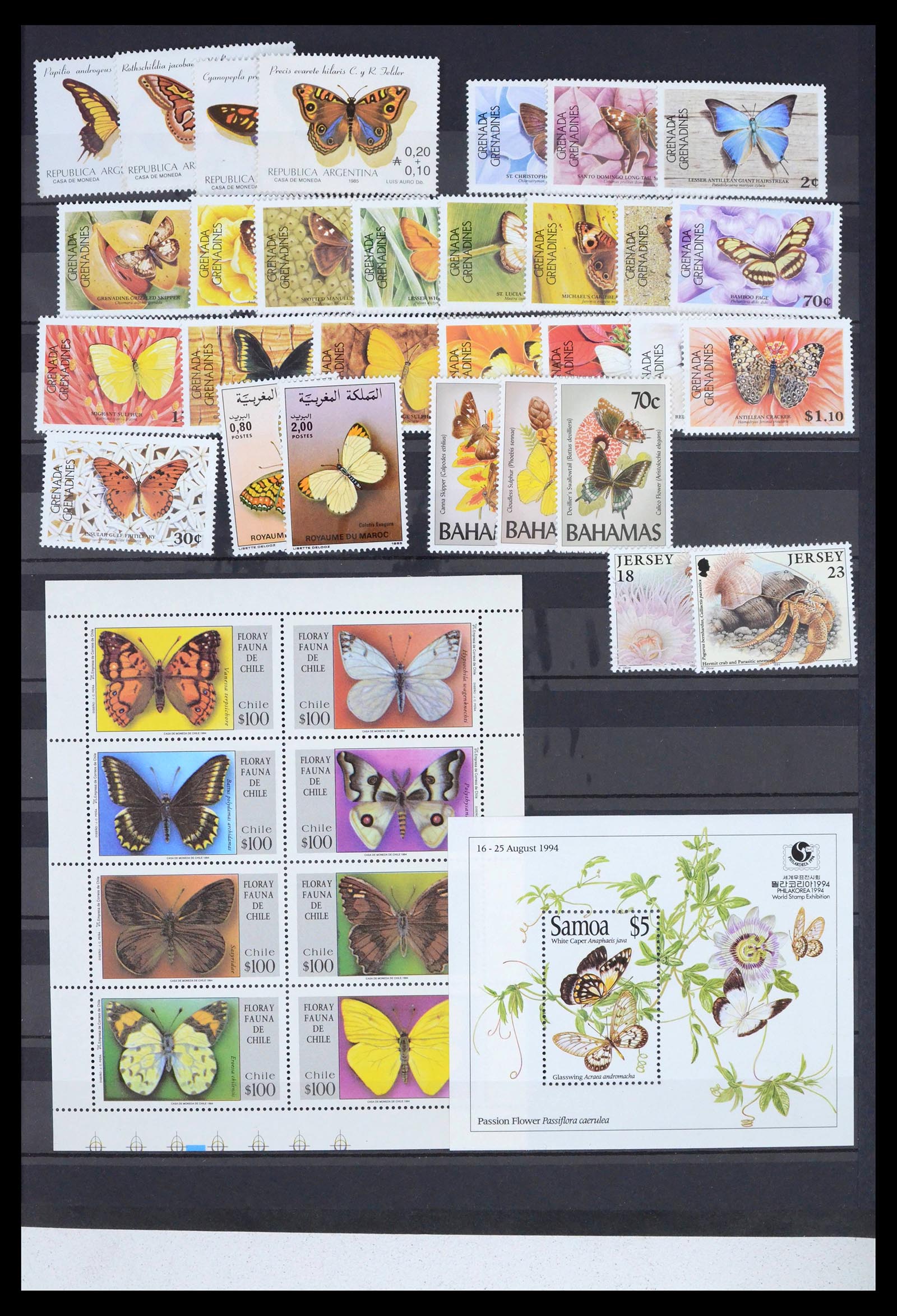 39446 0170 - Postzegelverzameling 39446 Motief vlinders 1960-2000.