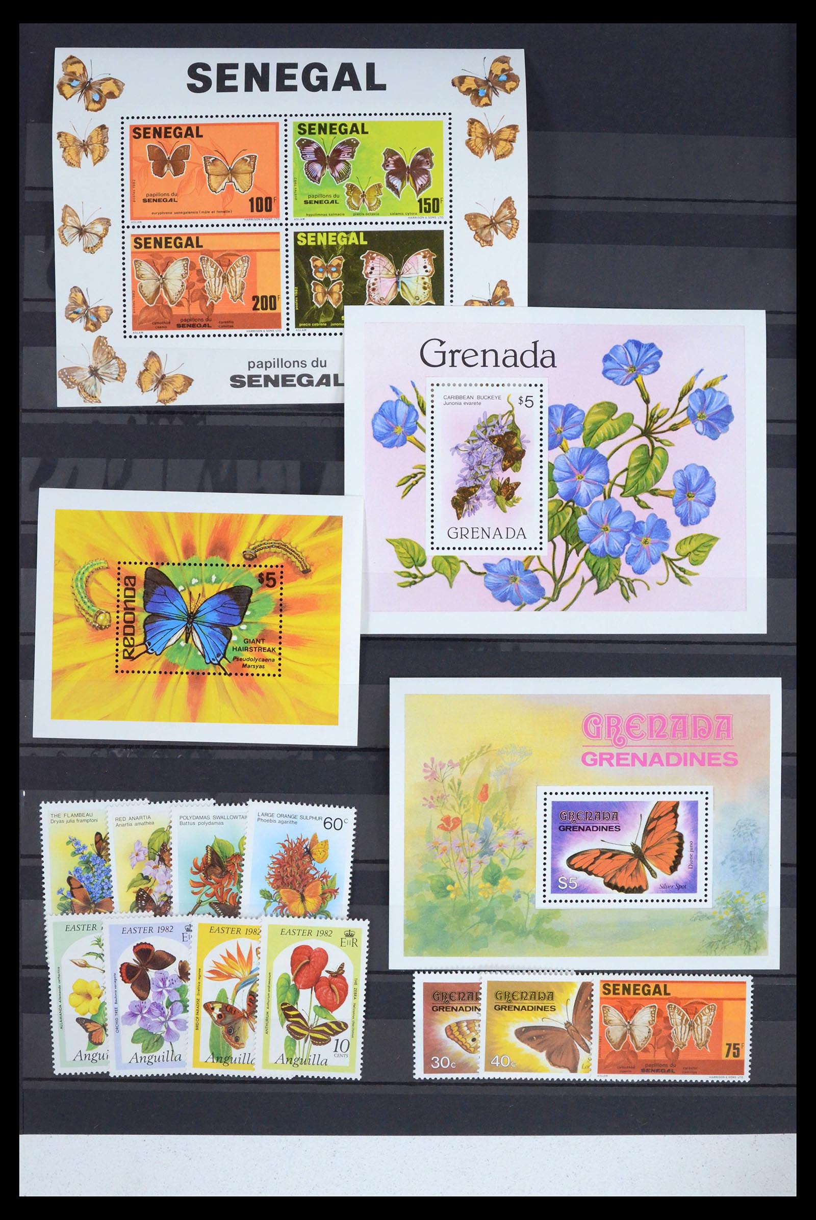 39446 0173 - Postzegelverzameling 39446 Motief vlinders 1960-2000.