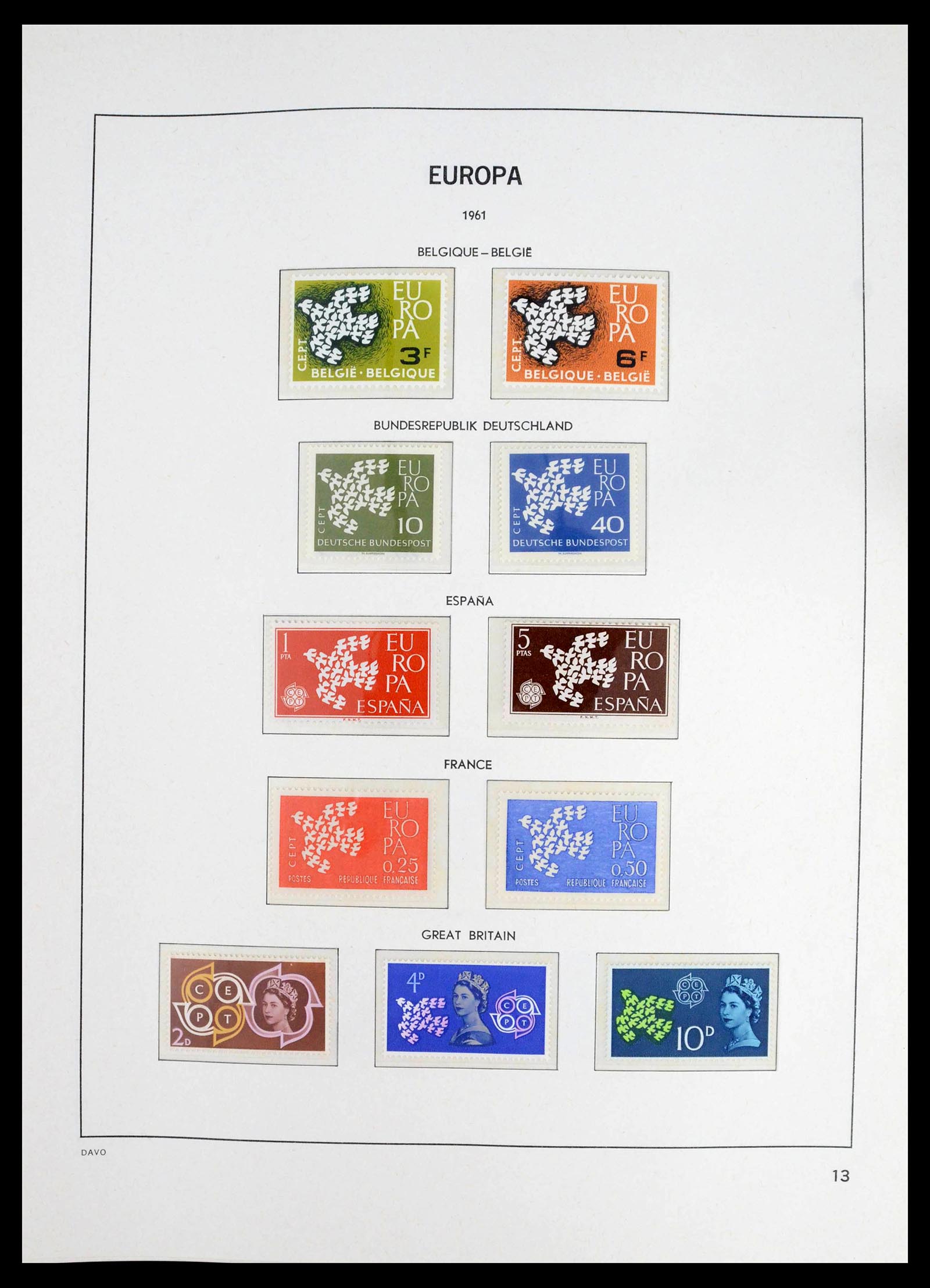 39448 0012 - Postzegelverzameling 39448 Europa CEPT 1957-1994.