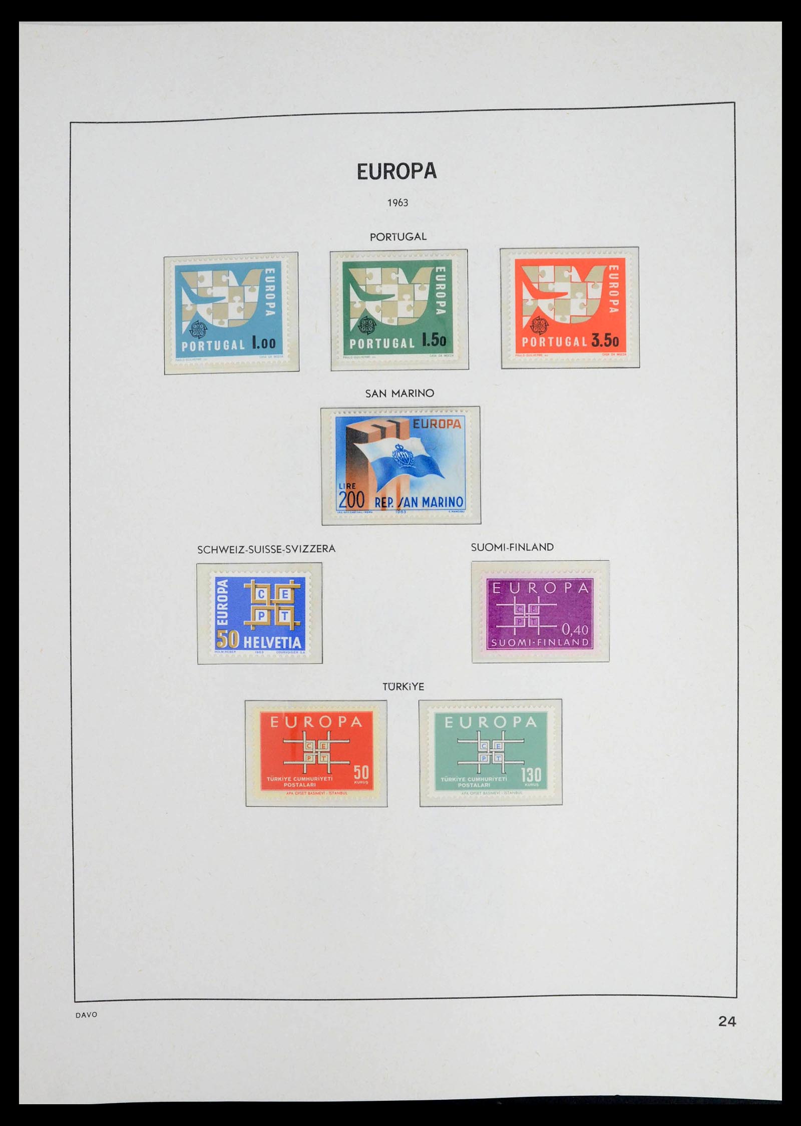 39448 0023 - Postzegelverzameling 39448 Europa CEPT 1957-1994.