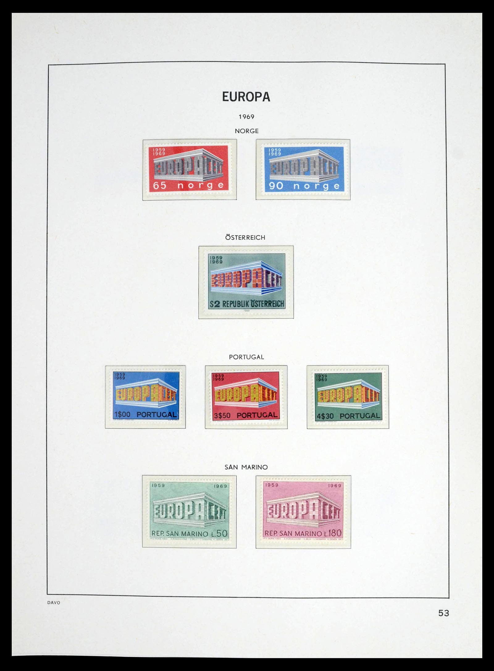 39448 0052 - Postzegelverzameling 39448 Europa CEPT 1957-1994.