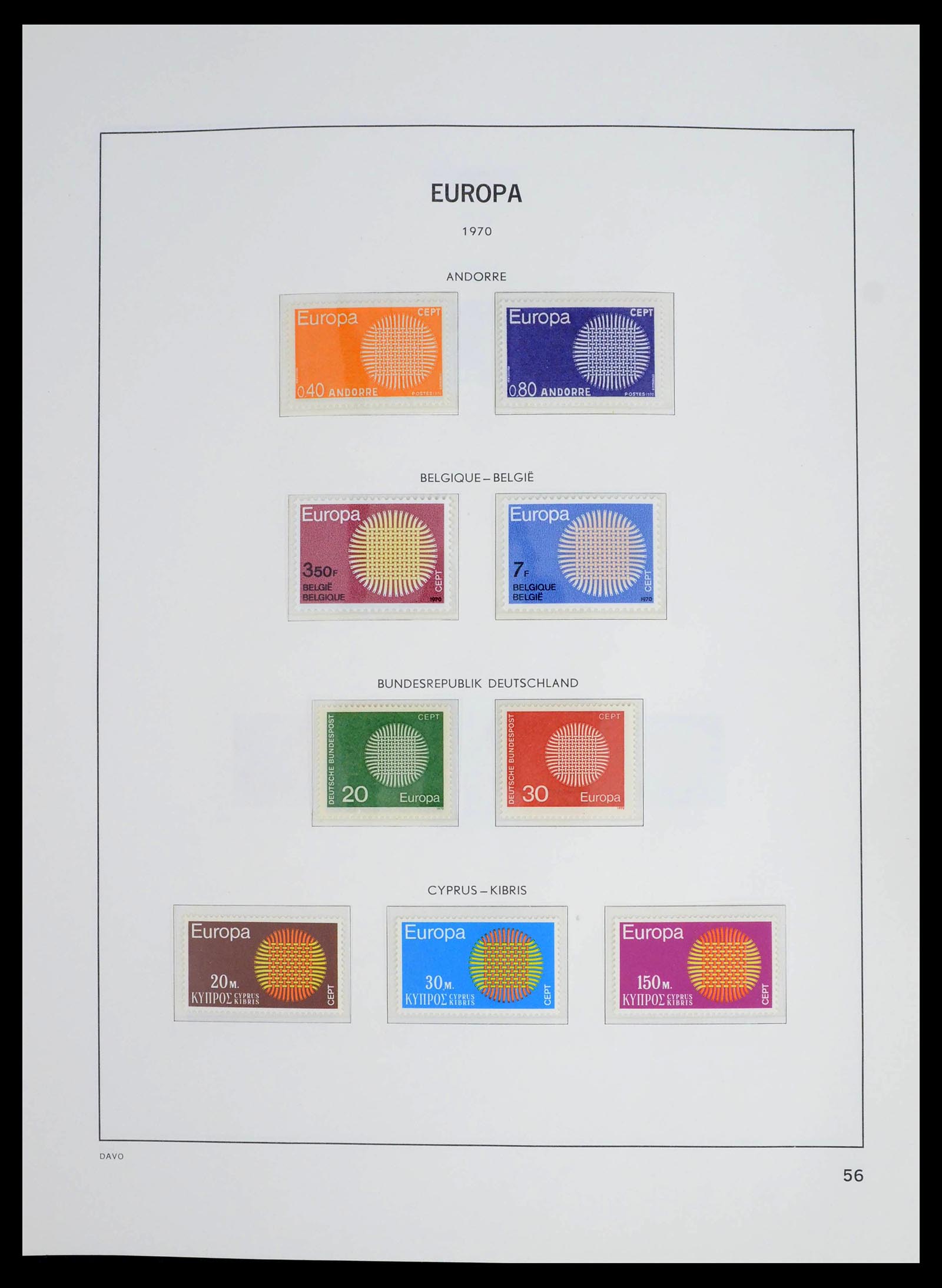 39448 0054 - Postzegelverzameling 39448 Europa CEPT 1957-1994.