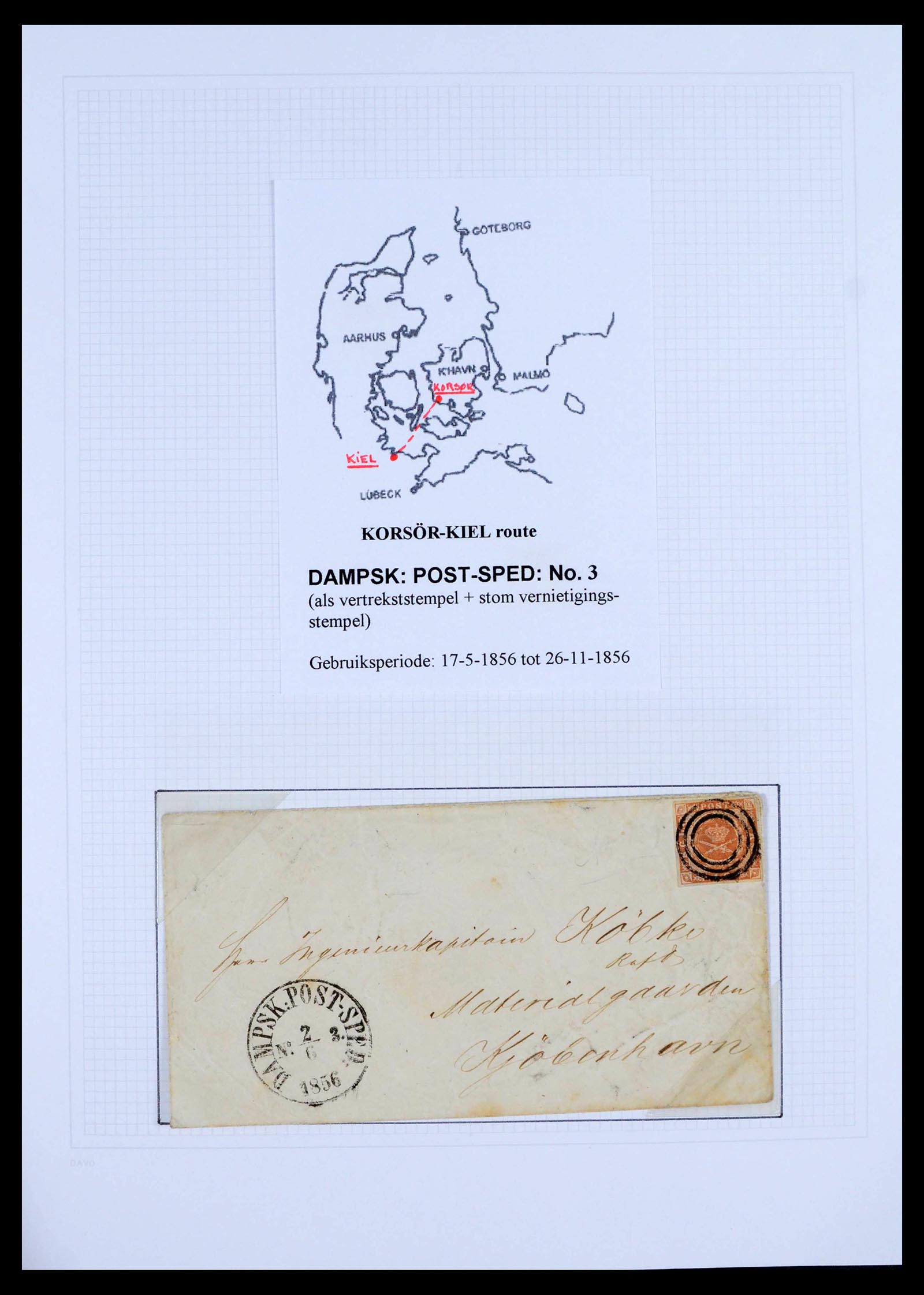 39449 0003 - Postzegelverzameling 39449 Denemarken scheepspost brieven 1854-1910.