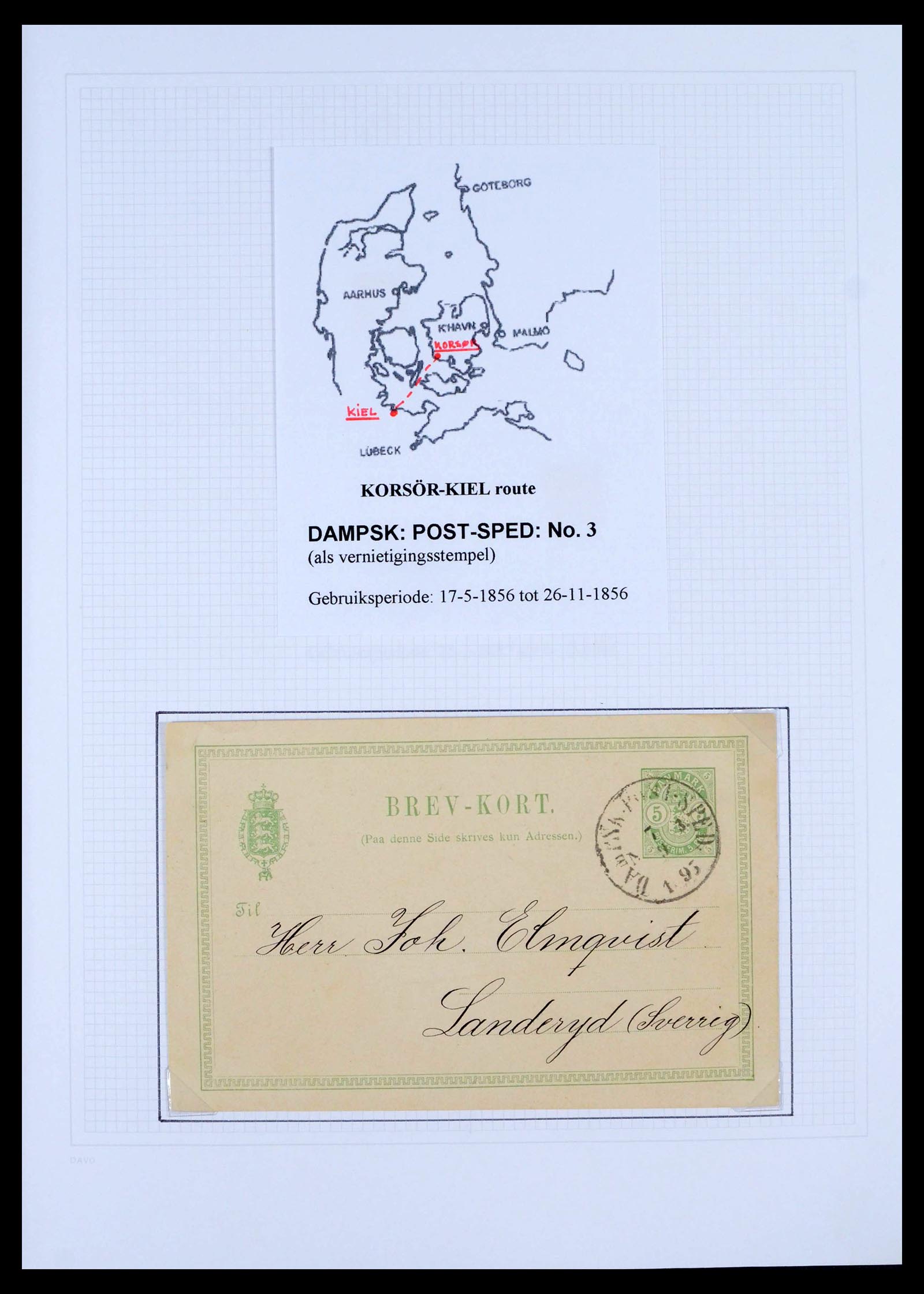 39449 0004 - Postzegelverzameling 39449 Denemarken scheepspost brieven 1854-1910.