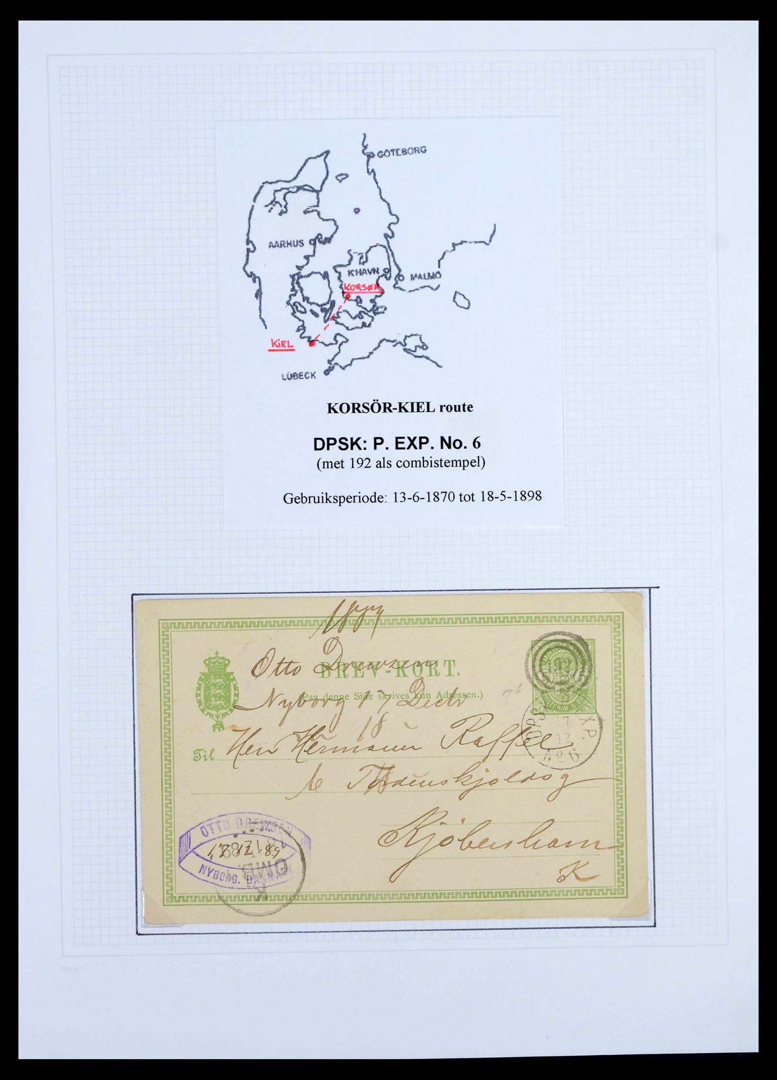 39449 0011 - Postzegelverzameling 39449 Denemarken scheepspost brieven 1854-1910.