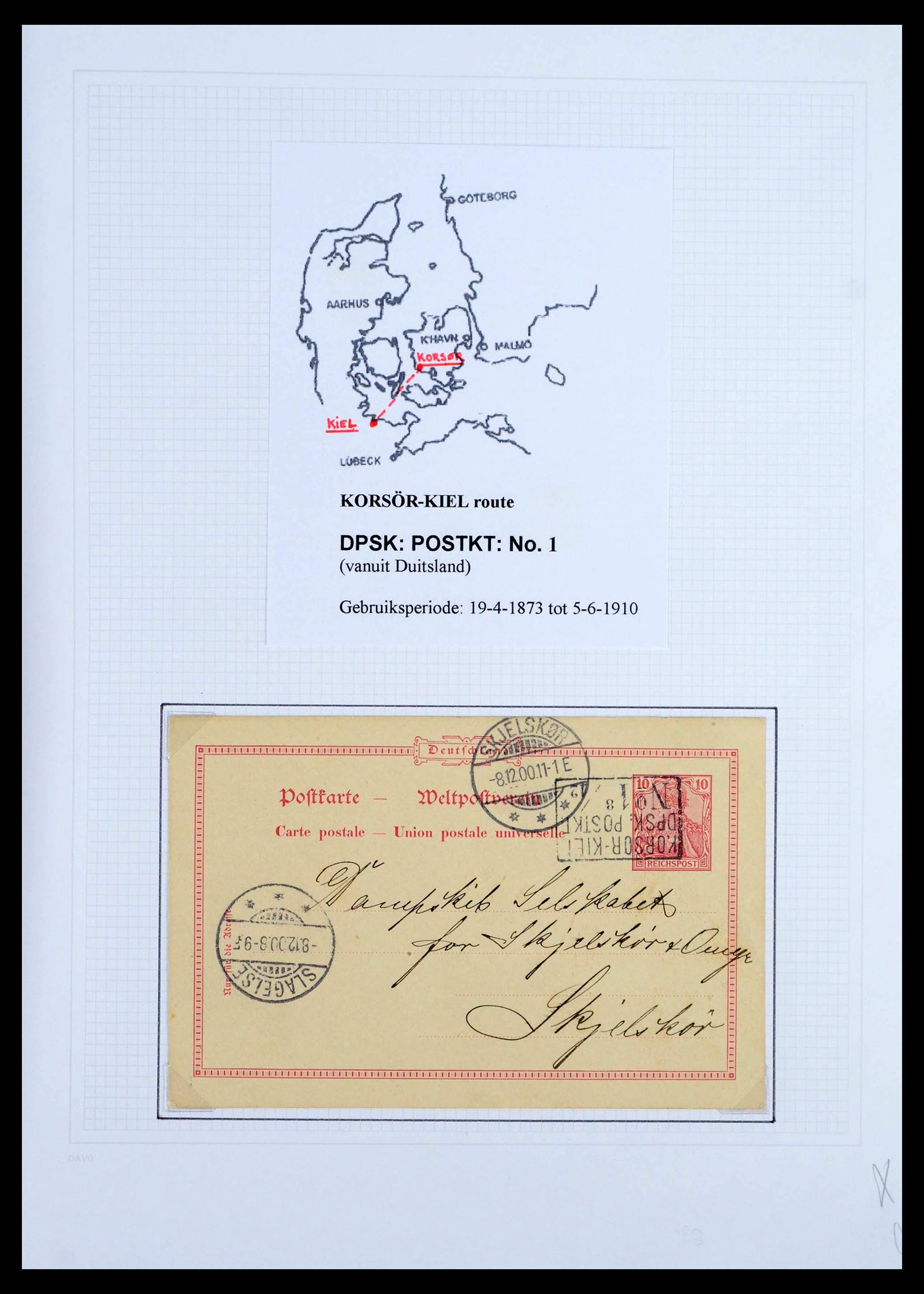 39449 0013 - Postzegelverzameling 39449 Denemarken scheepspost brieven 1854-1910.