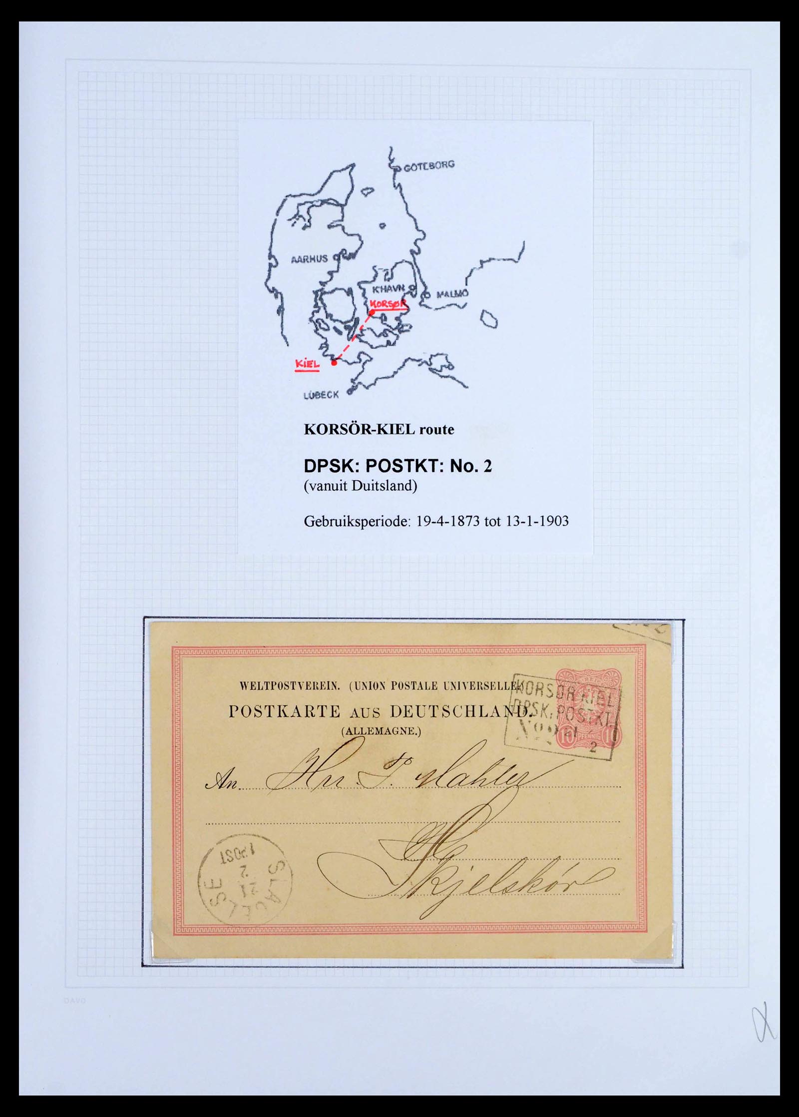 39449 0014 - Postzegelverzameling 39449 Denemarken scheepspost brieven 1854-1910.