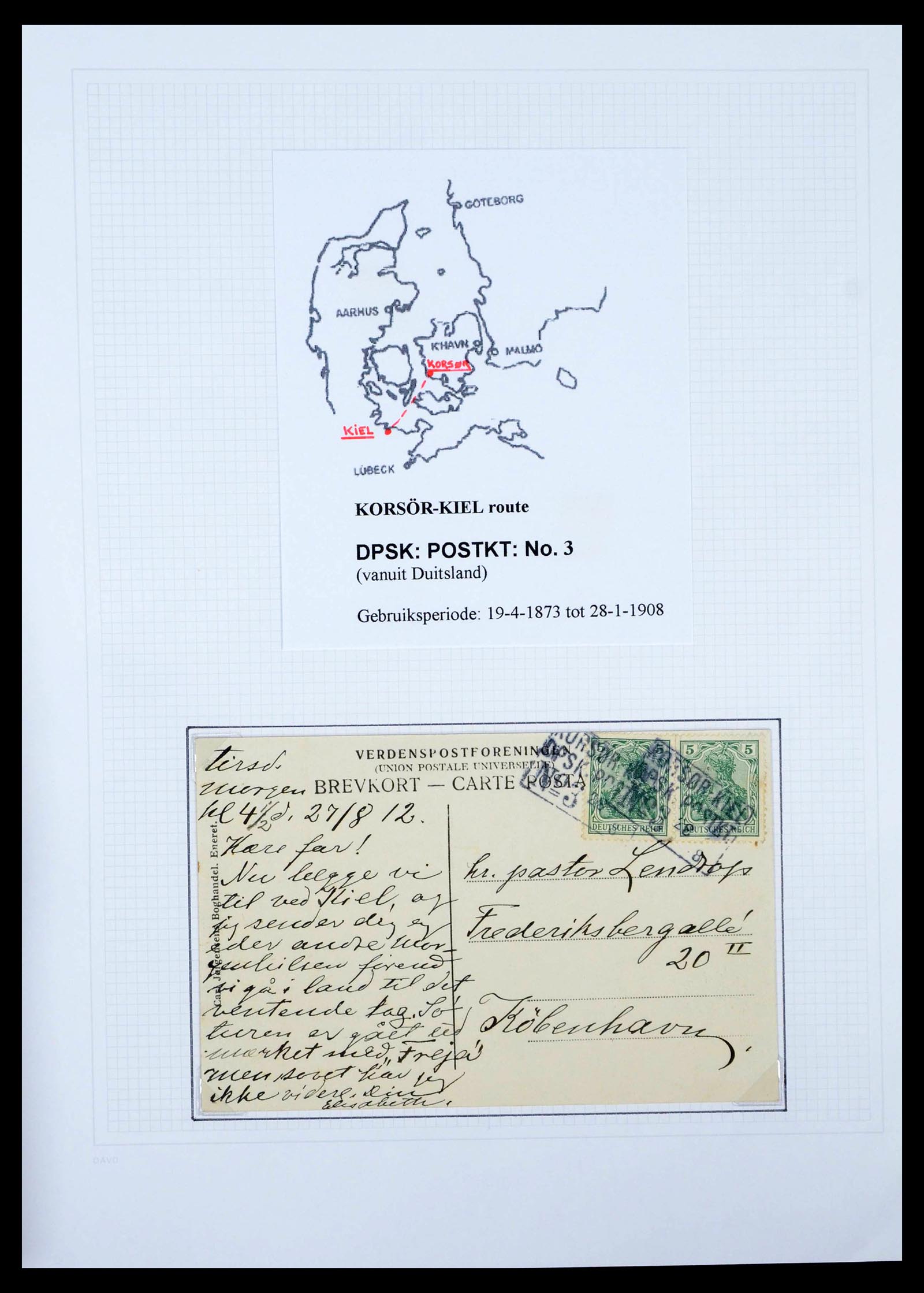 39449 0016 - Postzegelverzameling 39449 Denemarken scheepspost brieven 1854-1910.