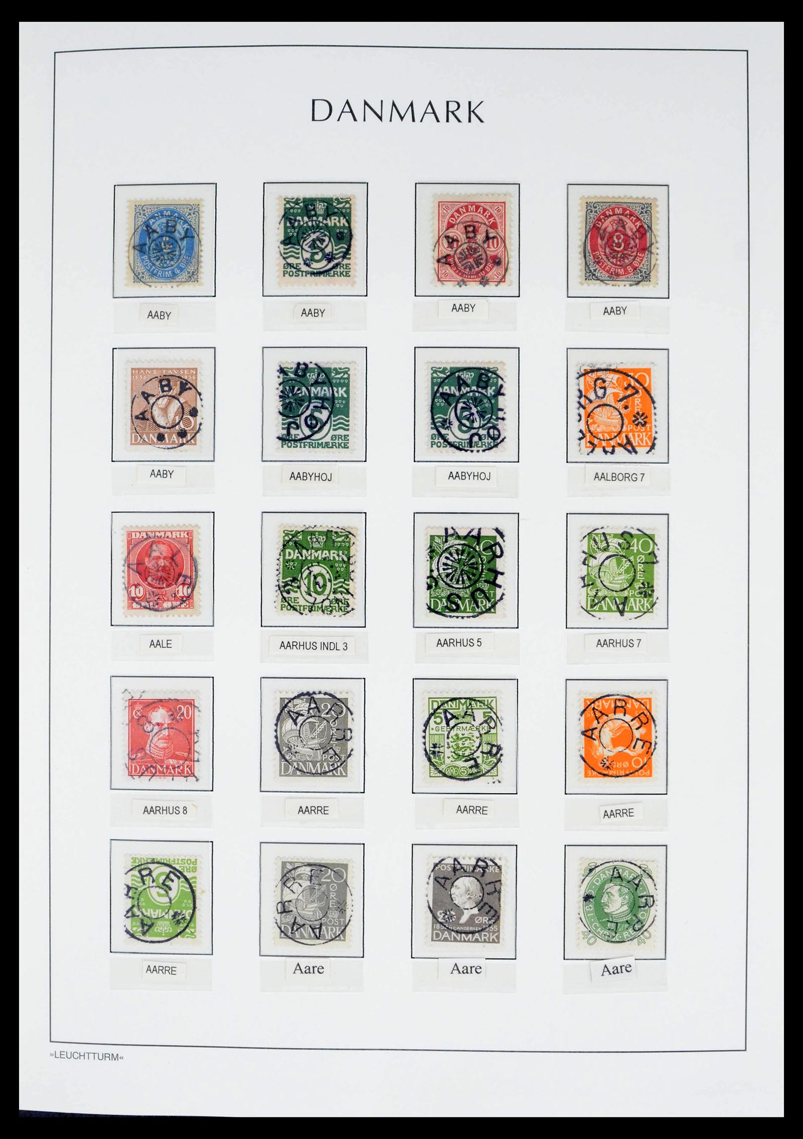 39450 0005 - Postzegelverzameling 39450 Denemarken sterstempels 1874-1940.