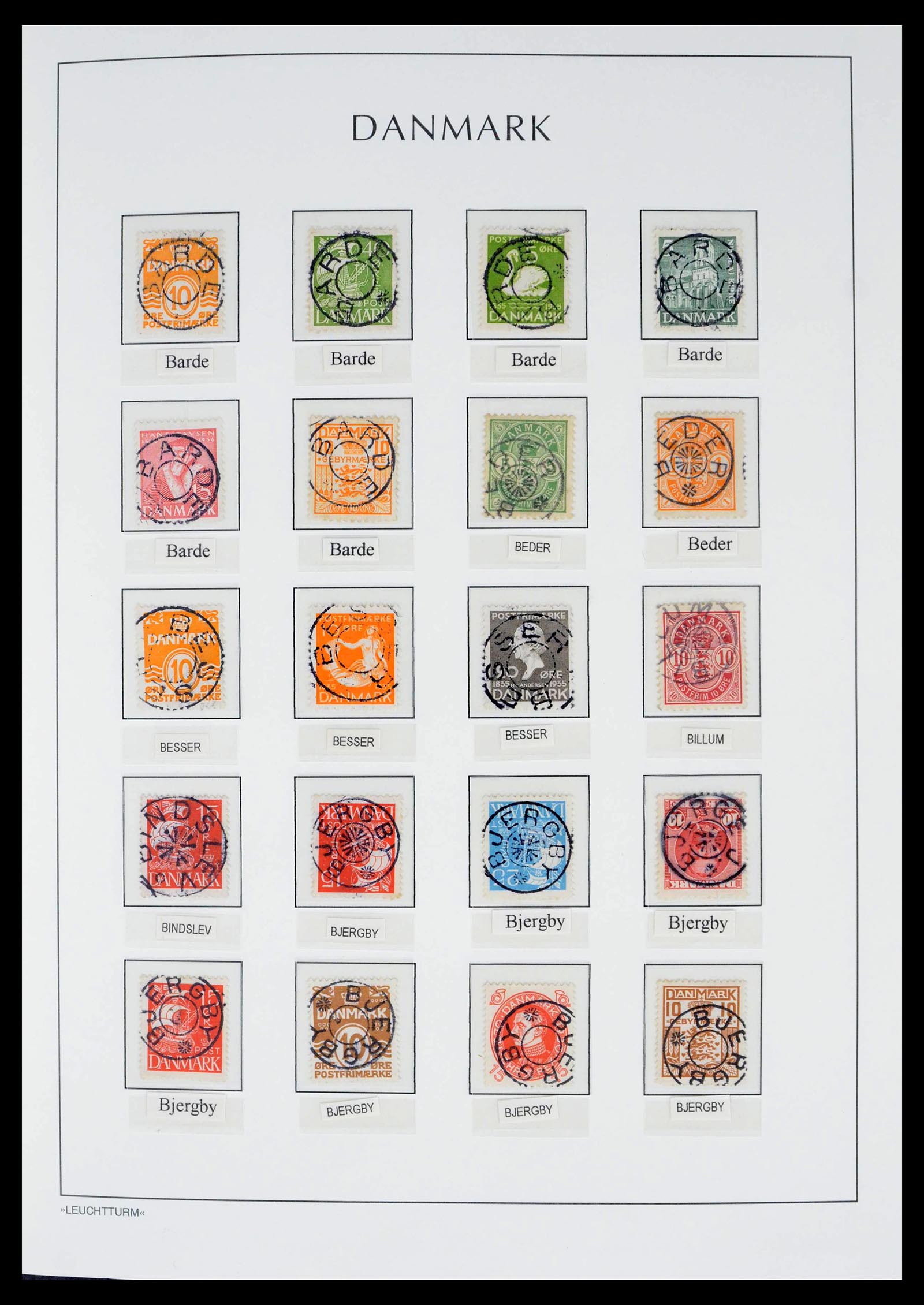 39450 0011 - Postzegelverzameling 39450 Denemarken sterstempels 1874-1940.