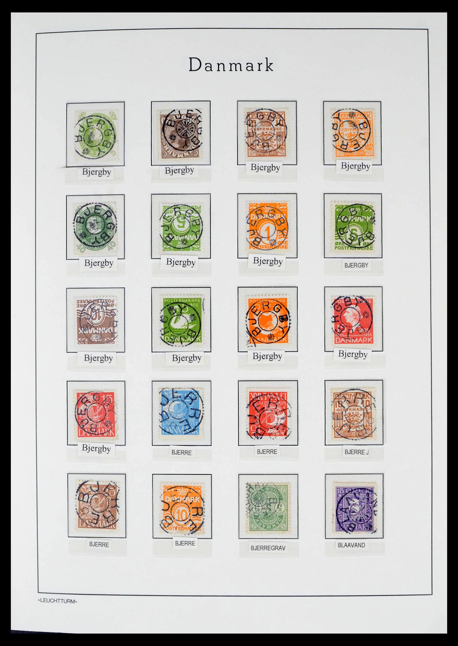 39450 0012 - Postzegelverzameling 39450 Denemarken sterstempels 1874-1940.