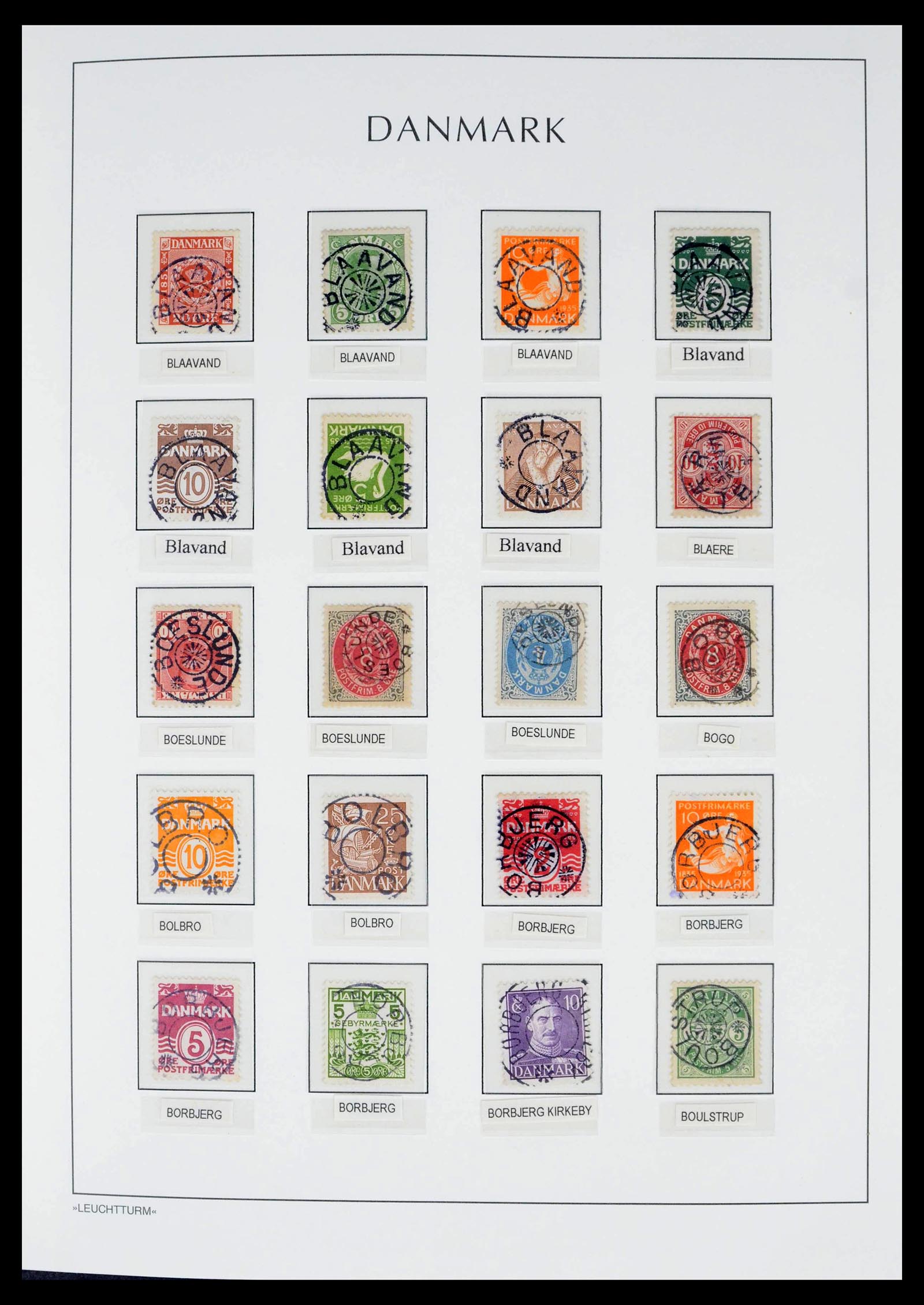 39450 0013 - Postzegelverzameling 39450 Denemarken sterstempels 1874-1940.
