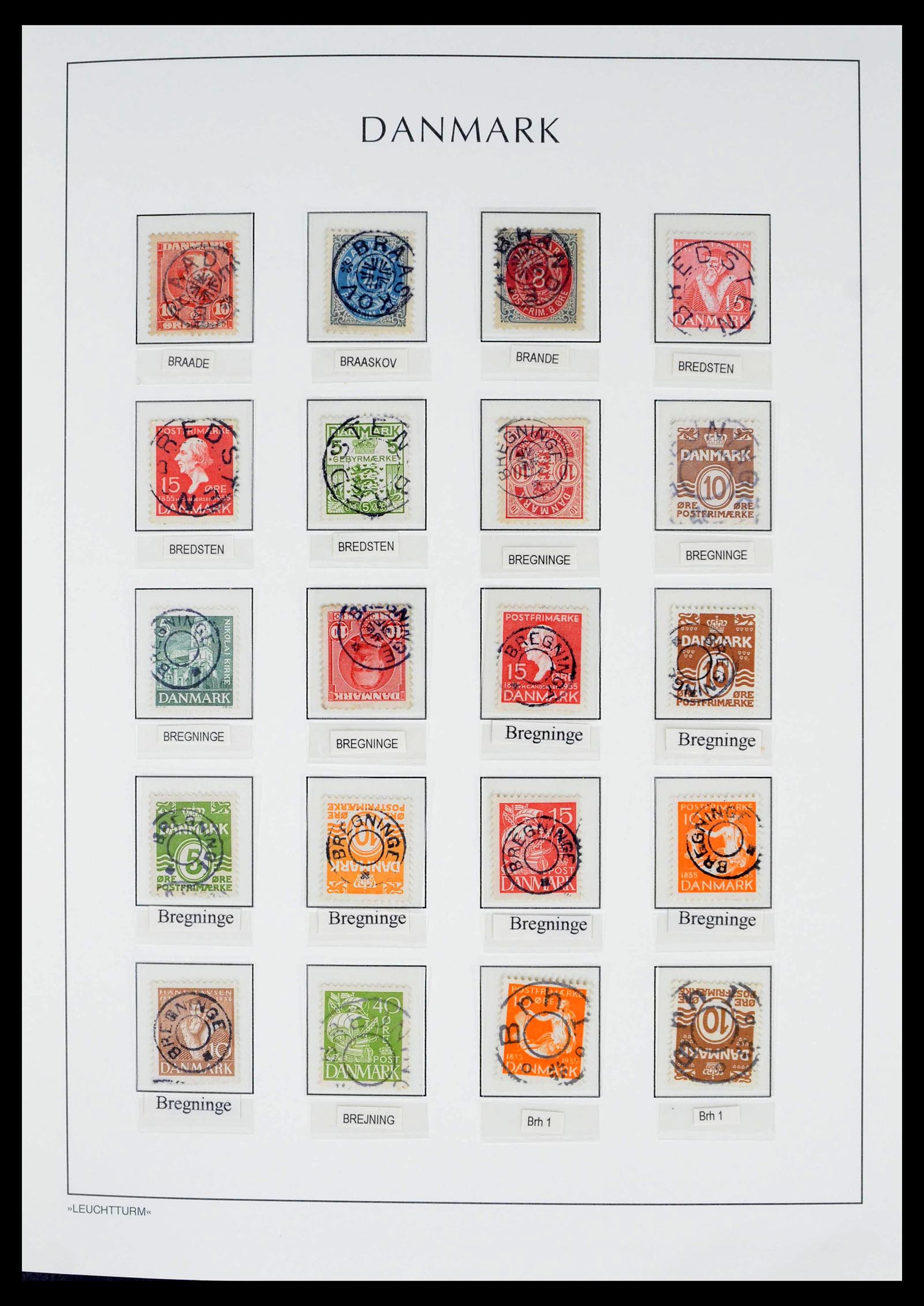 39450 0014 - Postzegelverzameling 39450 Denemarken sterstempels 1874-1940.