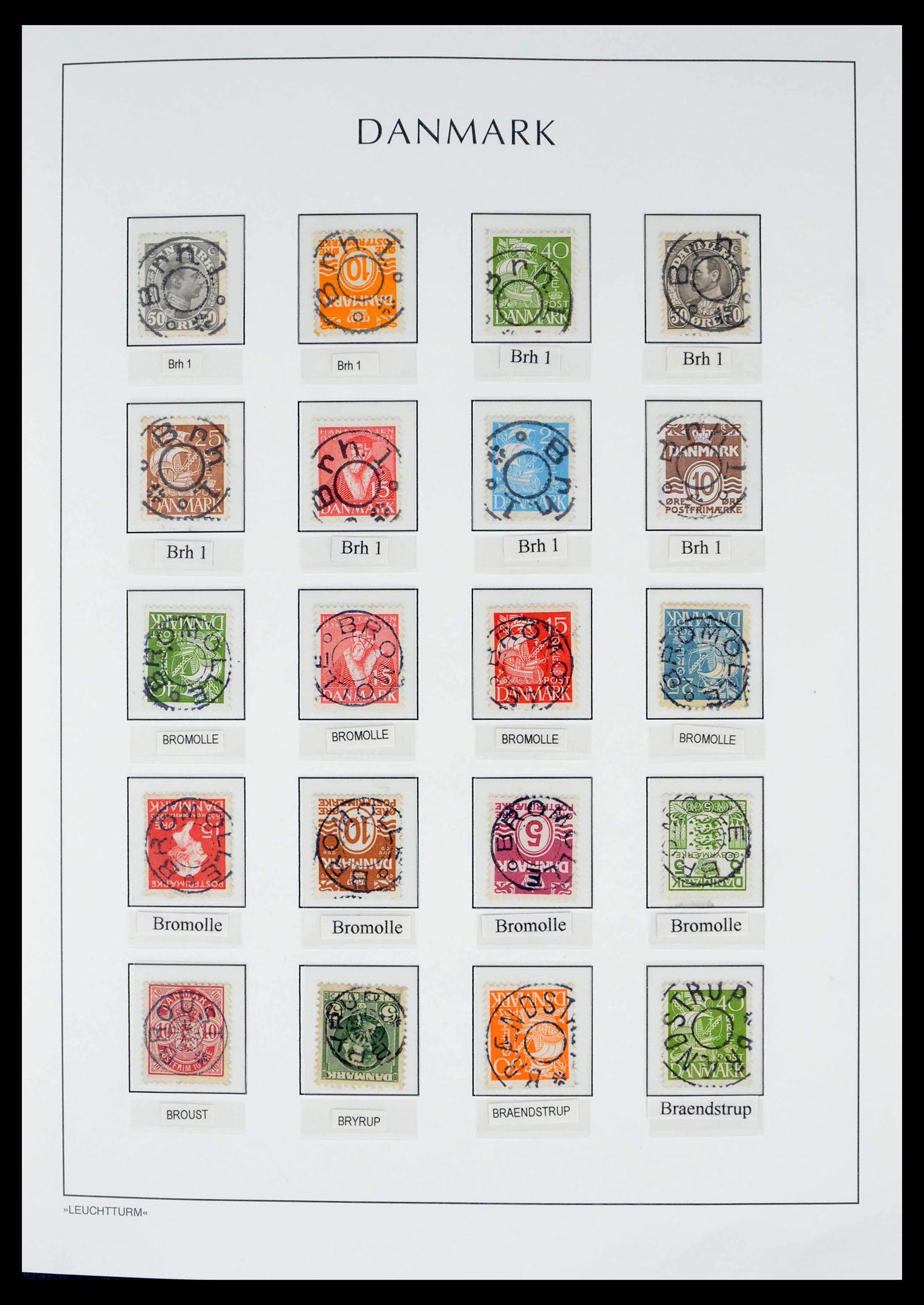 39450 0015 - Postzegelverzameling 39450 Denemarken sterstempels 1874-1940.