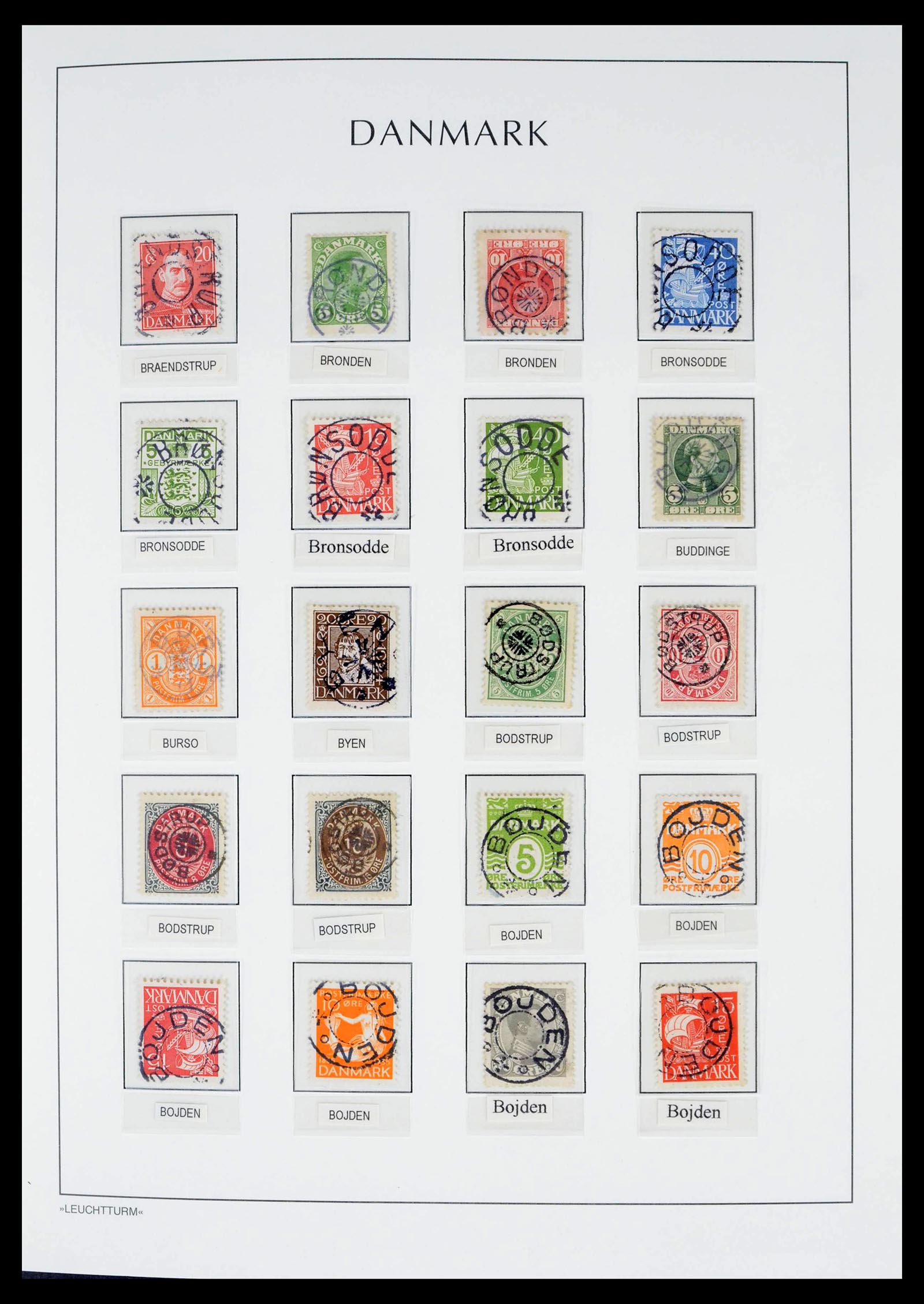 39450 0016 - Postzegelverzameling 39450 Denemarken sterstempels 1874-1940.